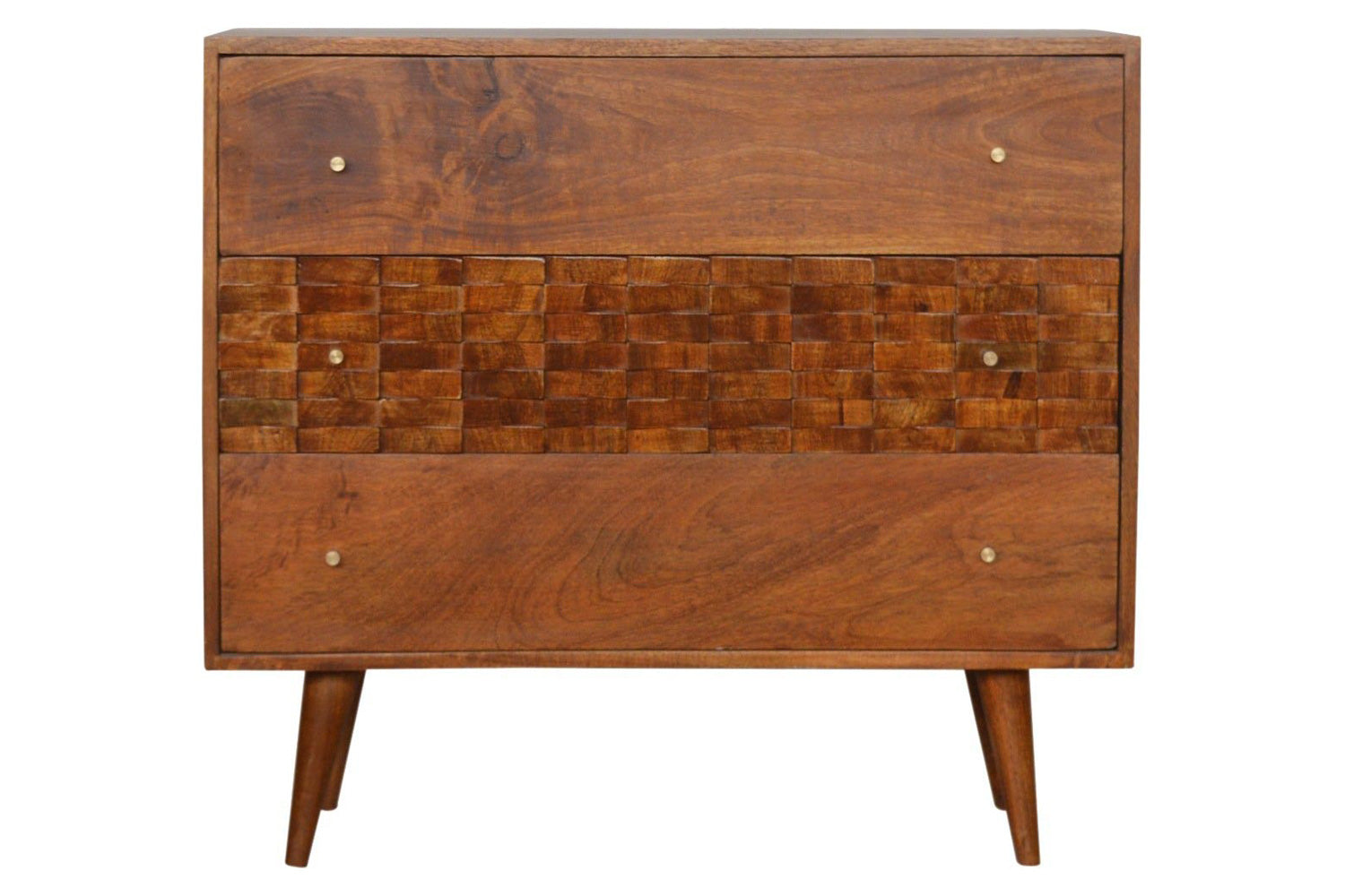 Artisan - Tile Carved Chest in Chestnut