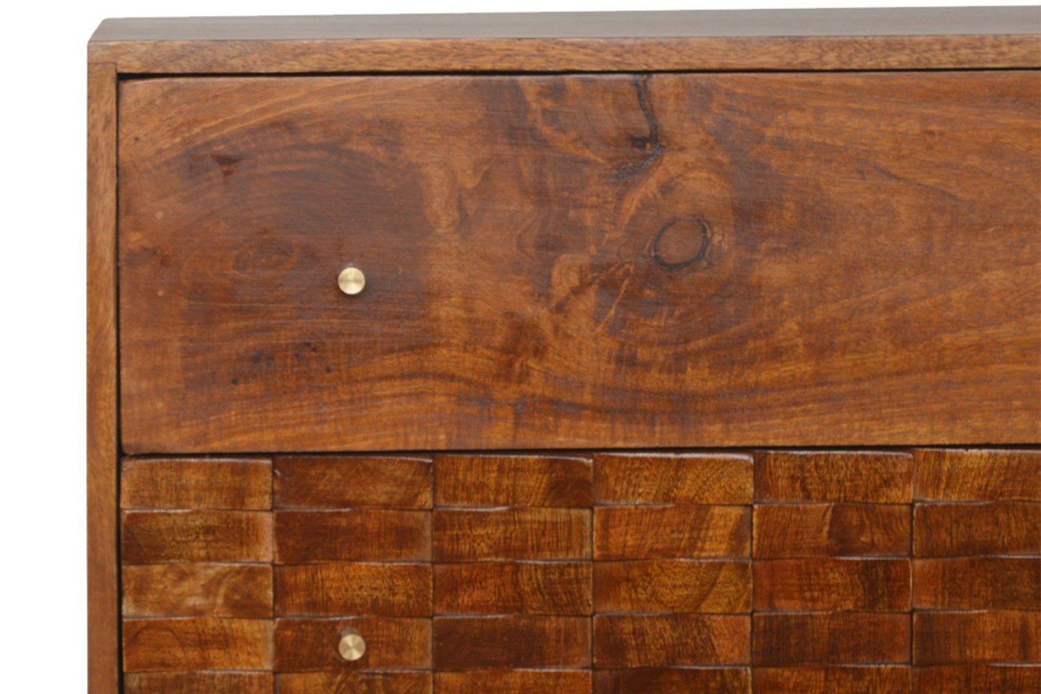 Artisan - Tile Carved Chest in Chestnut