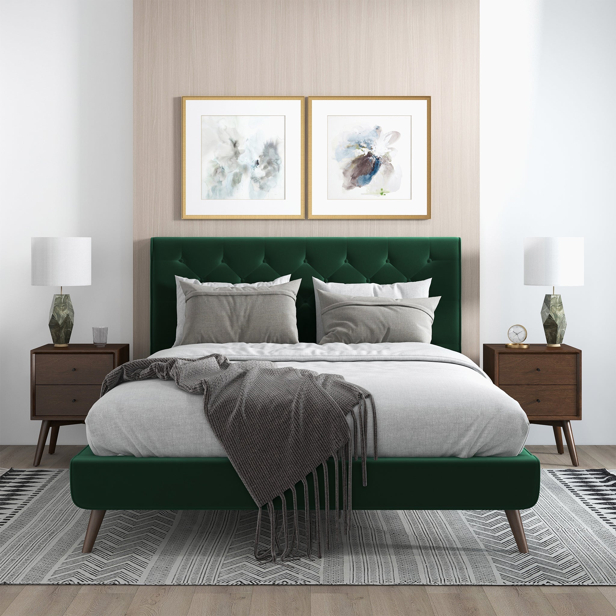 Ashcroft - Dillon Velvet Platform Bed