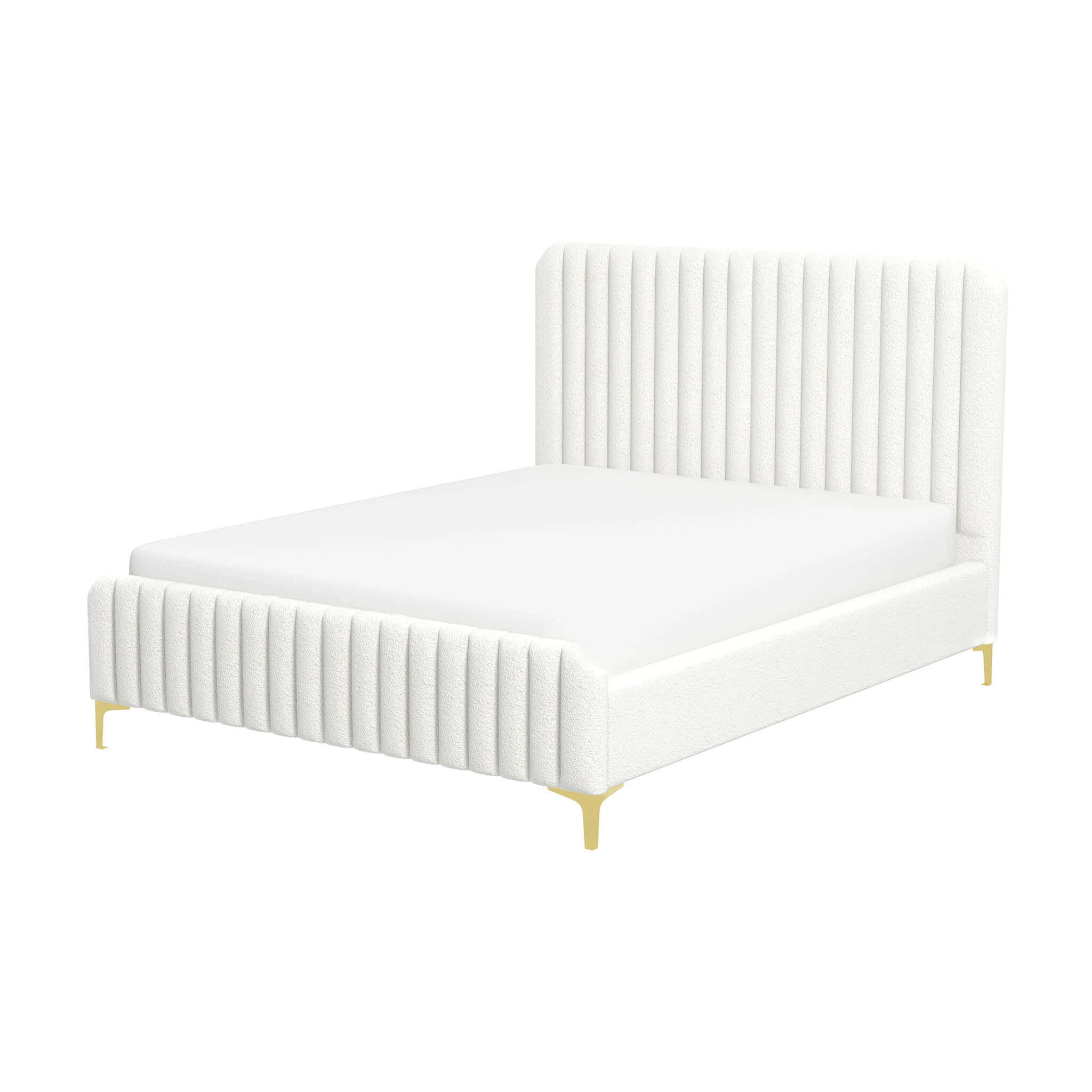 Ashcroft - Valery Boucle Platform Bed