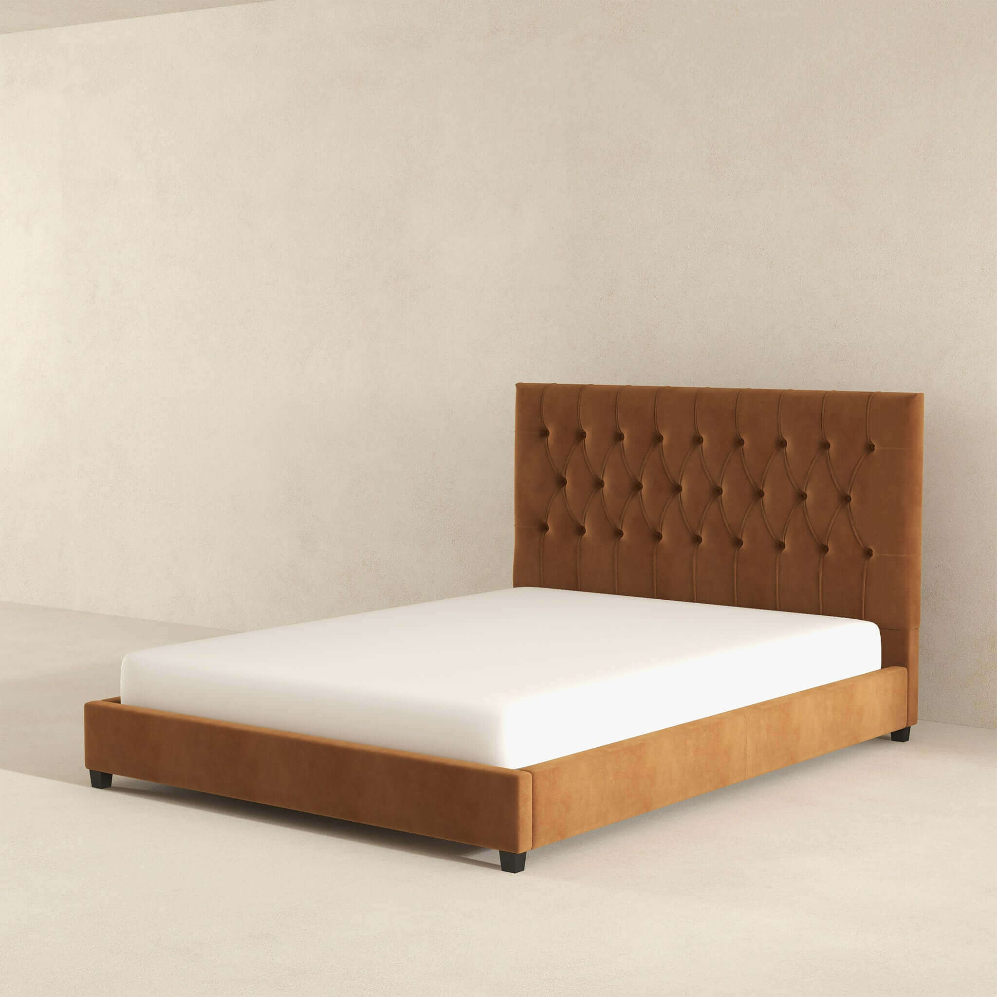 Ashcroft - Donald Mid-Century Modern Velvet Platform Bed