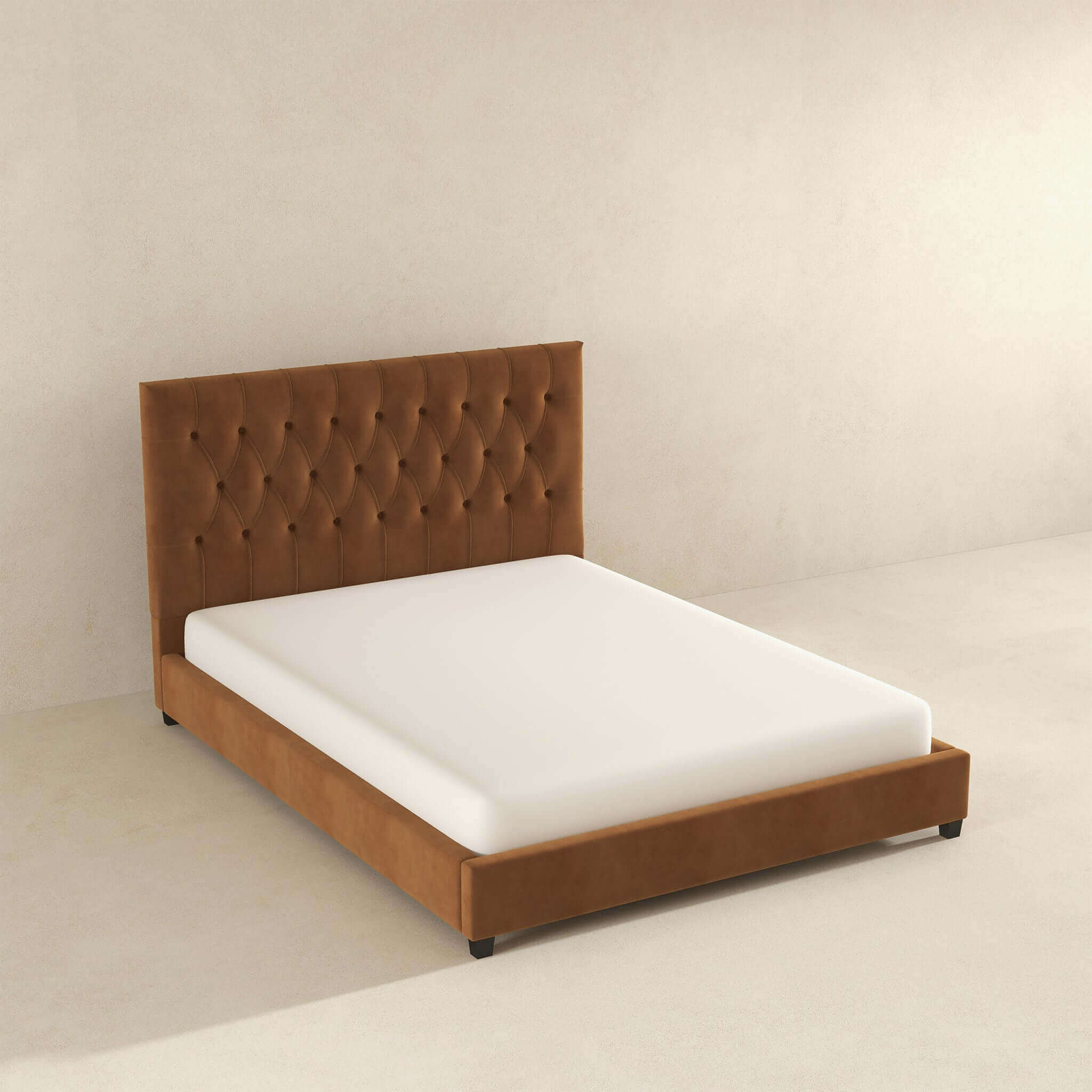 Ashcroft - Donald Mid-Century Modern Velvet Platform Bed