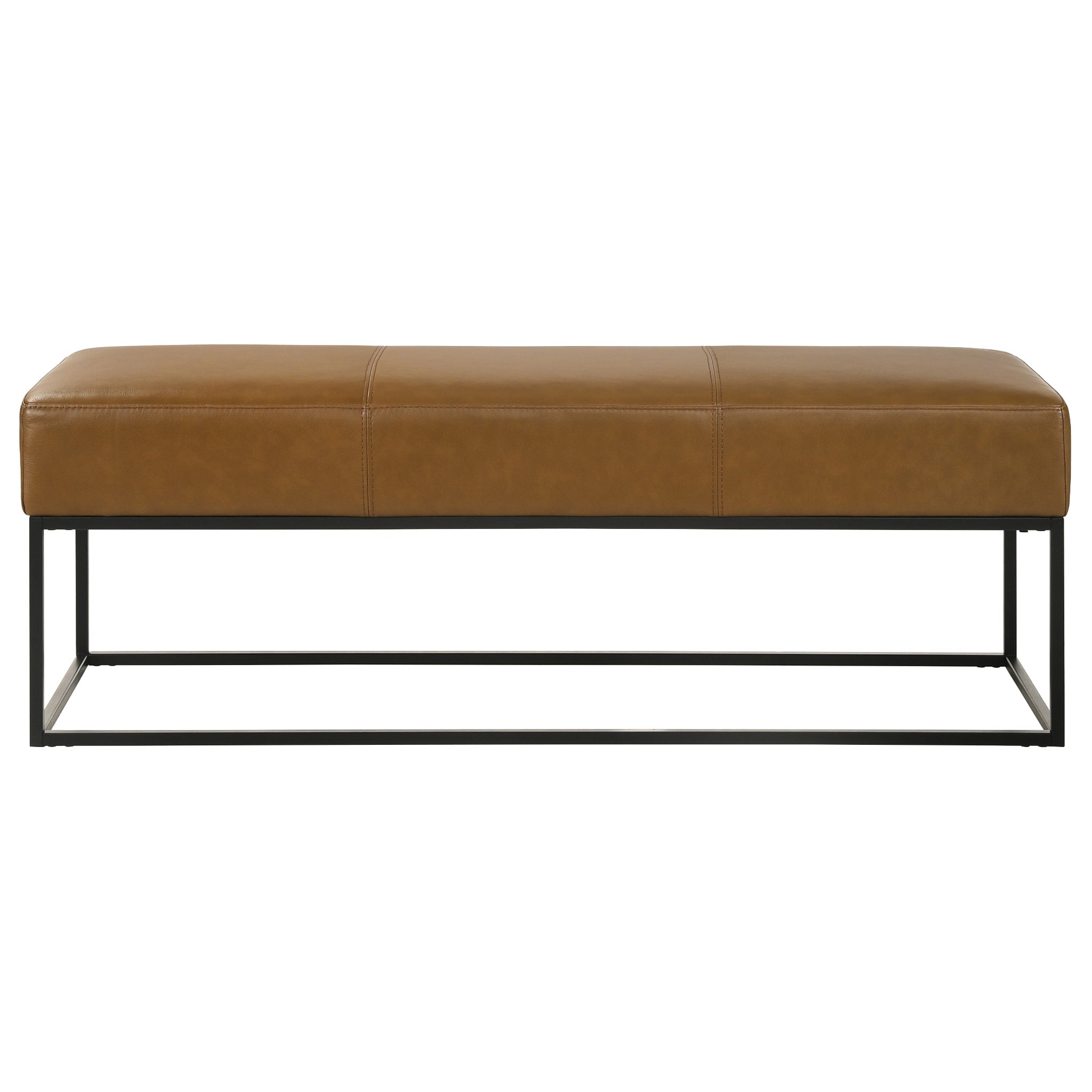 Ashcroft - Odessa Tan Leather Bench