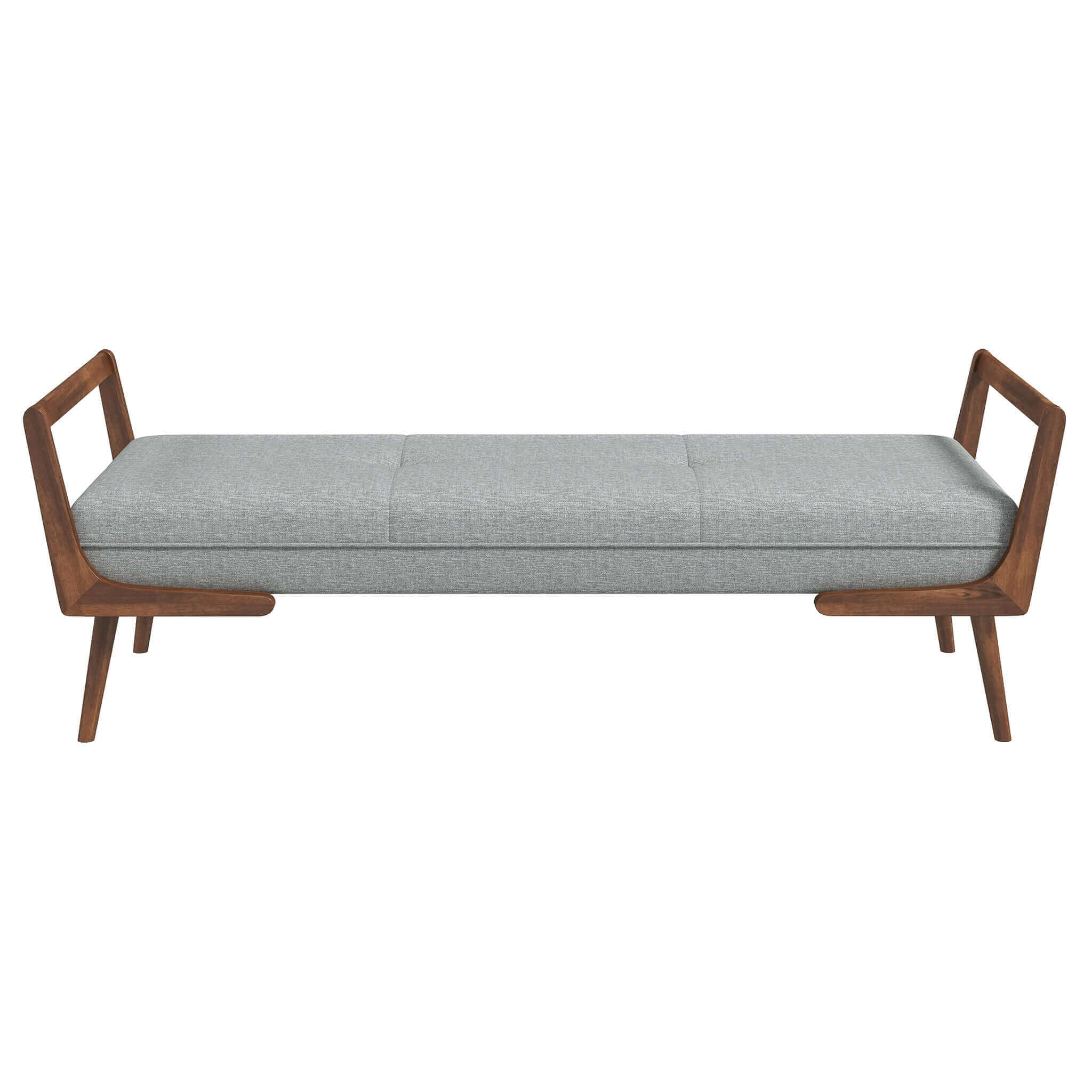 Ashcroft - Cora Mid-Century Modern Fabric Bench in Gray