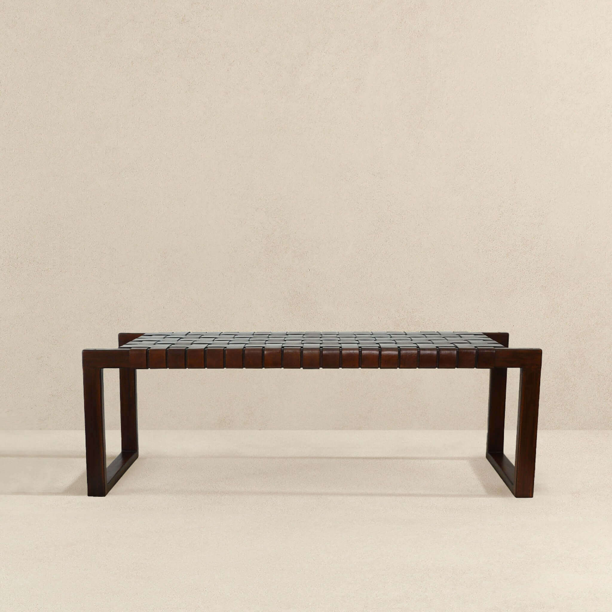 Ashcroft - Christina Leather Bench in Tan