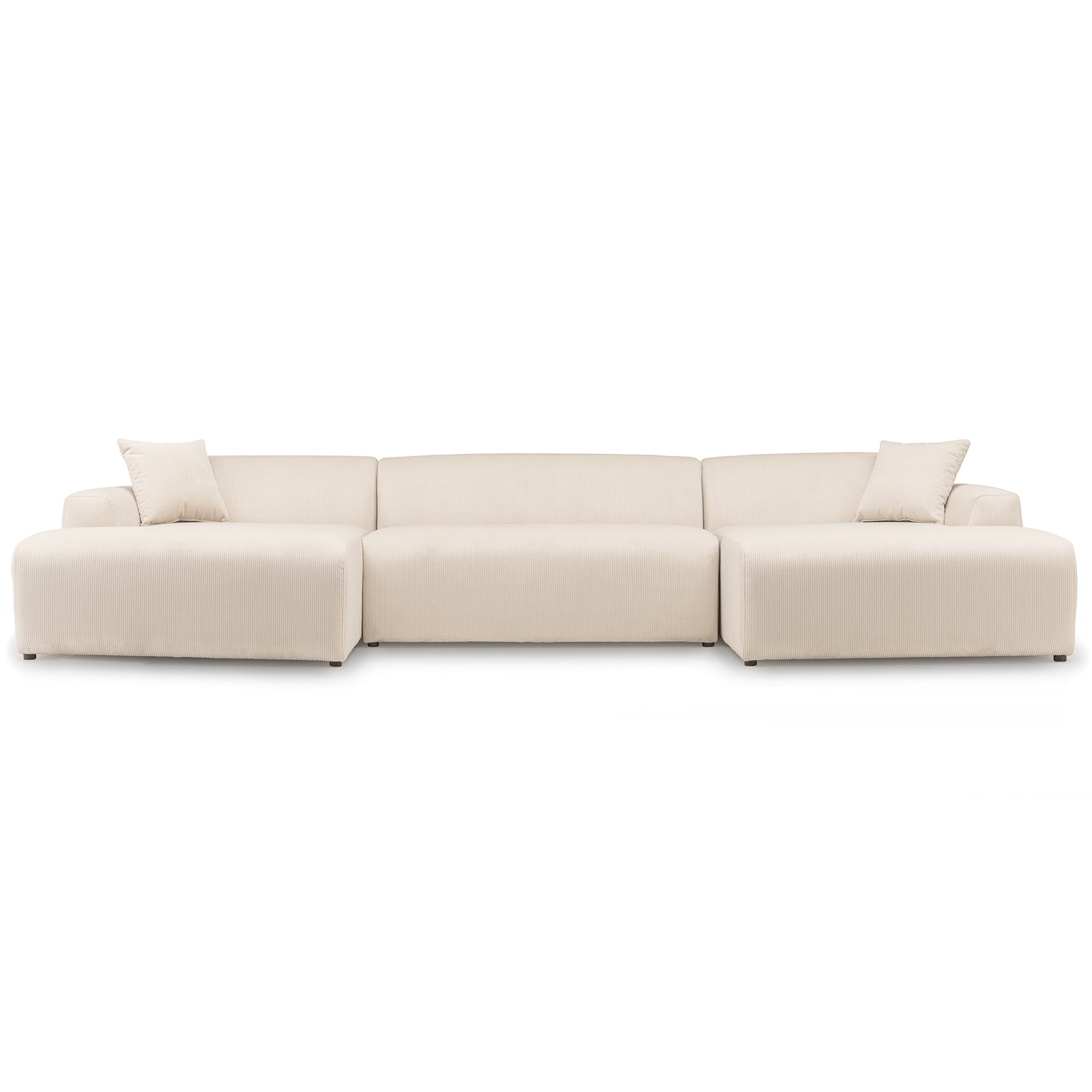 Ashcroft - Mar U-Shape Corner Sofa - Cream Corduroy