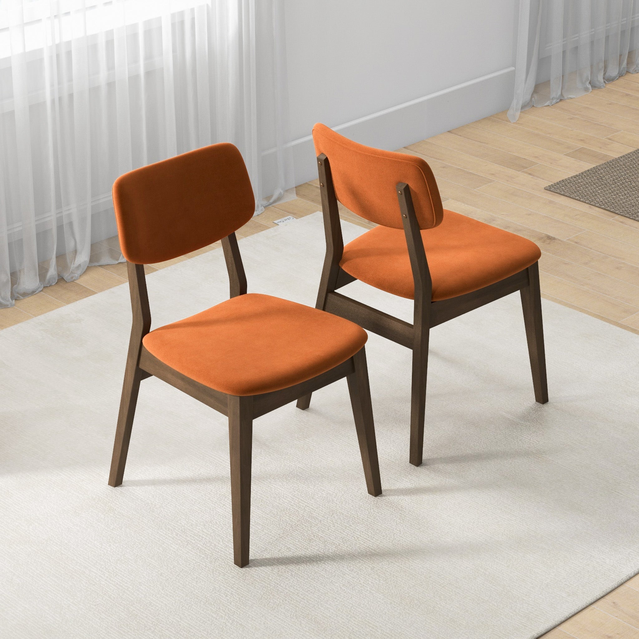 Ashcroft - Velvet Solid Back Side Chair (Set Of 2)
