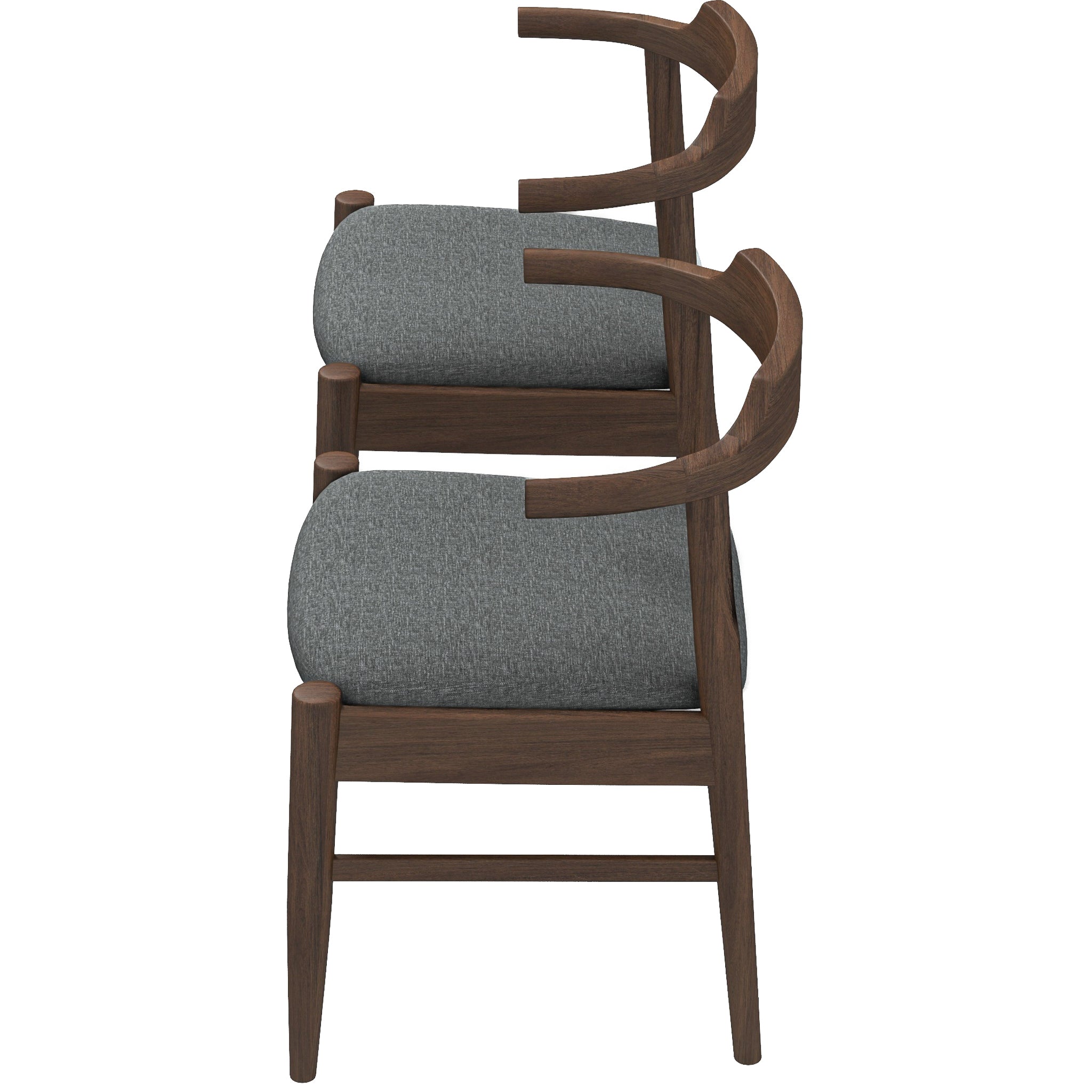 Ashcroft - Leon Mid-Century Modern Gray Fabric Dining Chair (Set of 2)