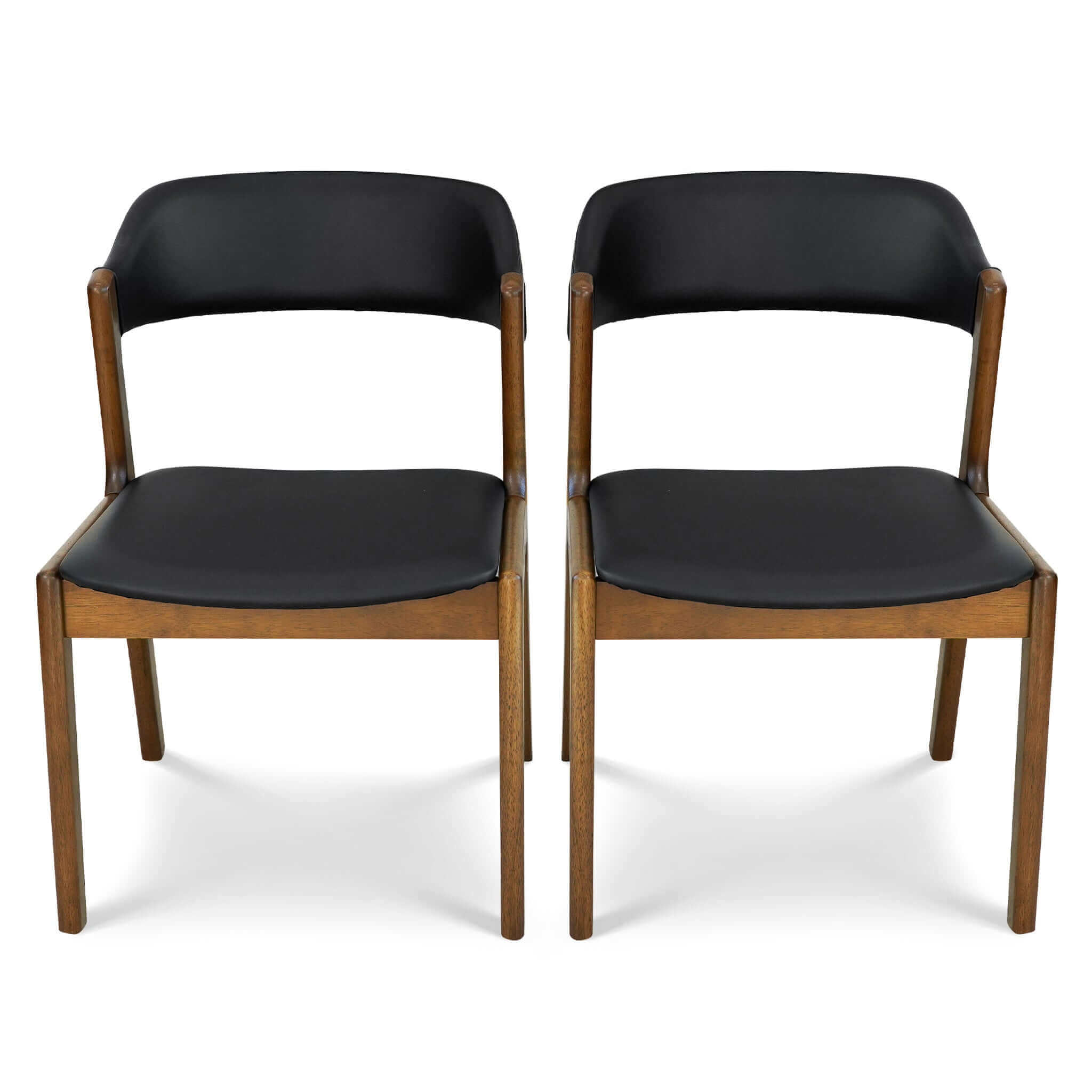 Ashcroft - Enzo Black Leather Dining Chair (Set Of 2)
