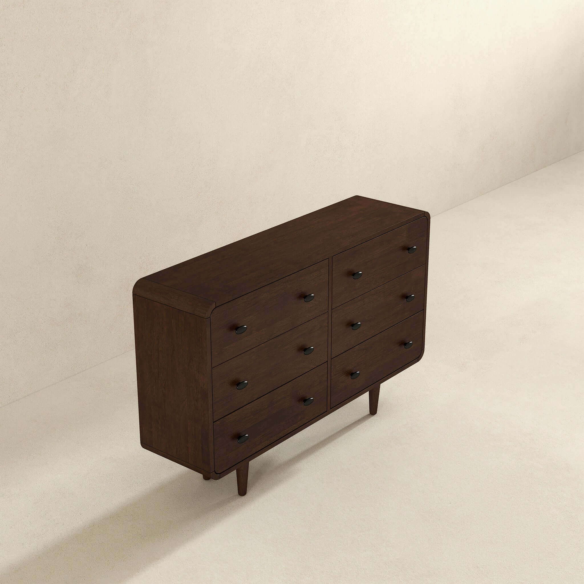 Ashcroft Alexa Mid-Century Modern Dresser with 6 Drawers in Brown