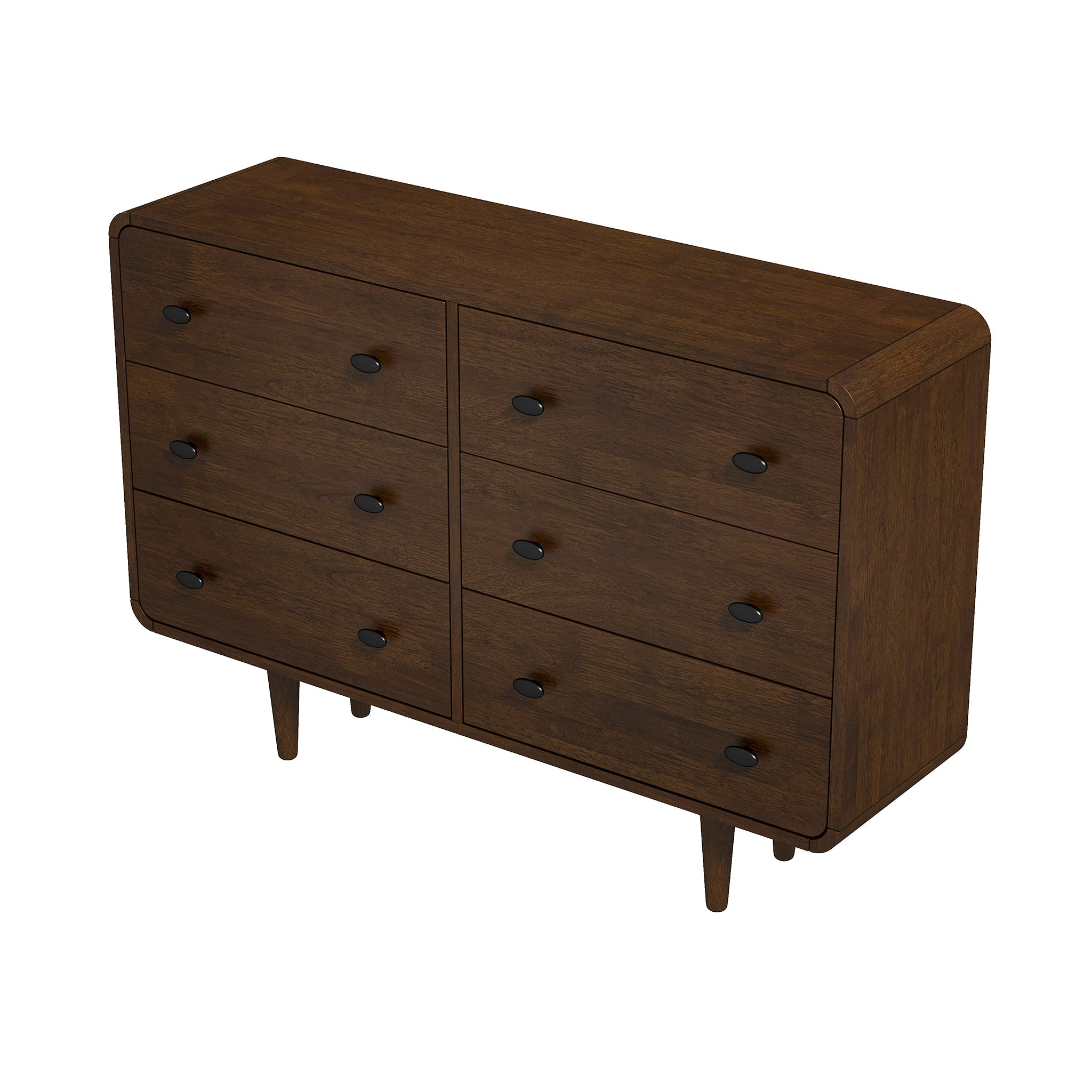 Ashcroft Alexa Mid-Century Modern Dresser with 6 Drawers in Brown