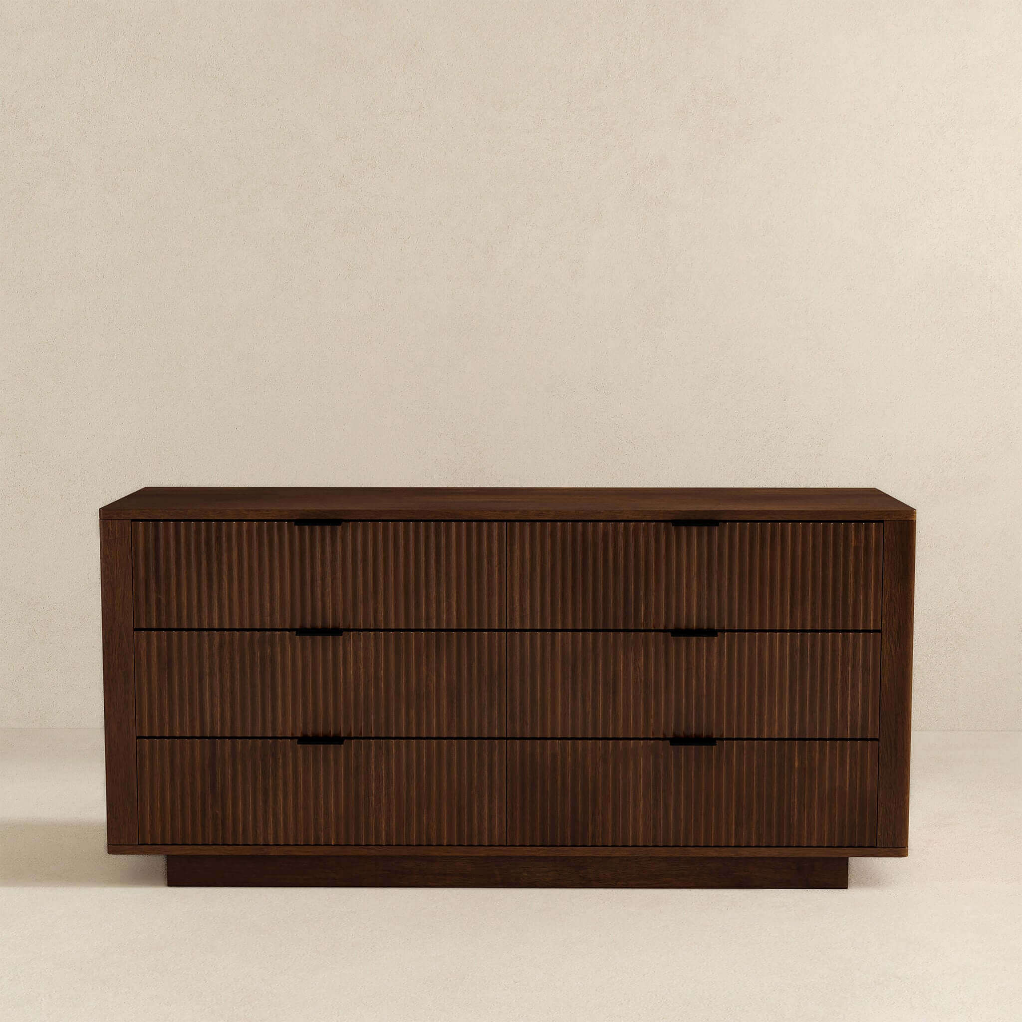 Ashcroft - Lola Mid-Century Modern Walnut Dresser with 6 Drawers in Walnut
