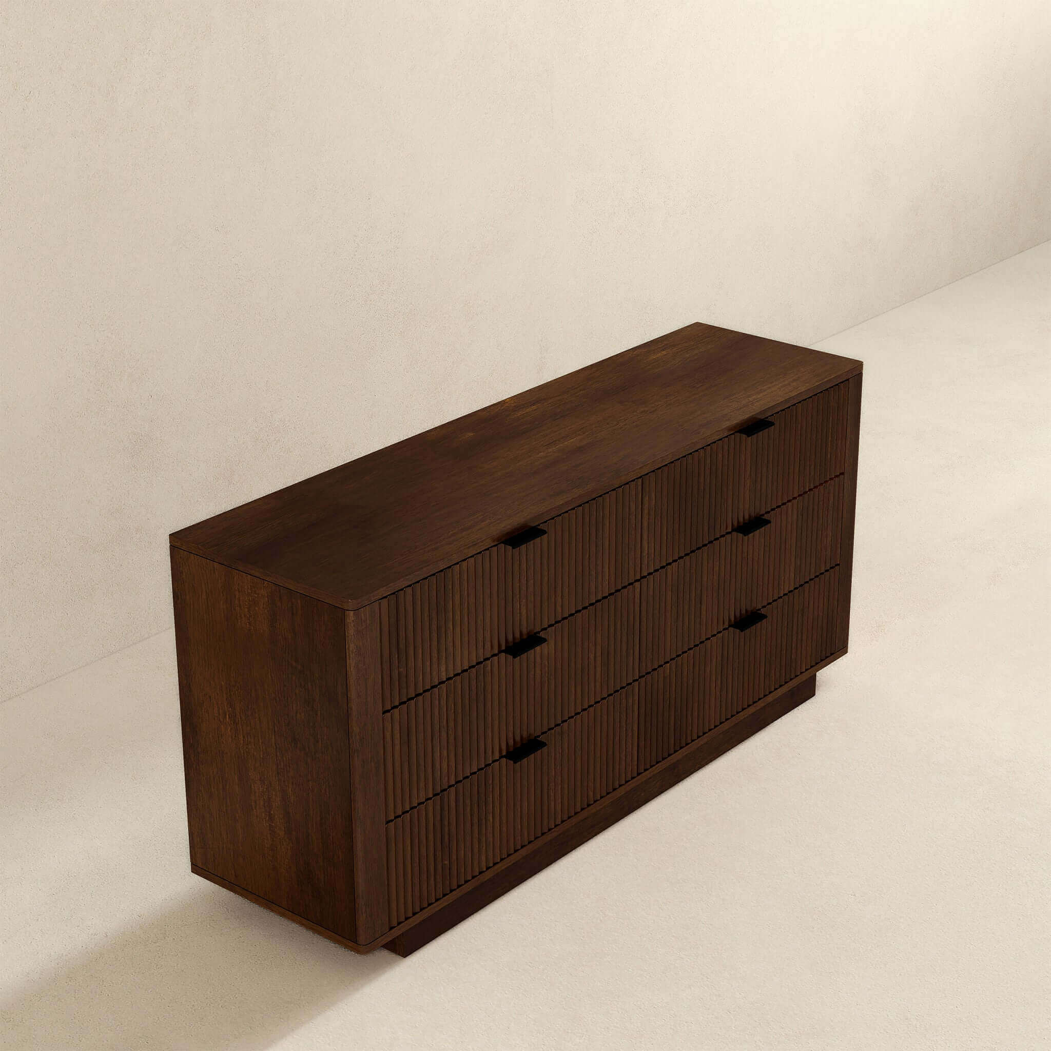 Ashcroft - Lola Mid-Century Modern Walnut Dresser with 6 Drawers in Walnut