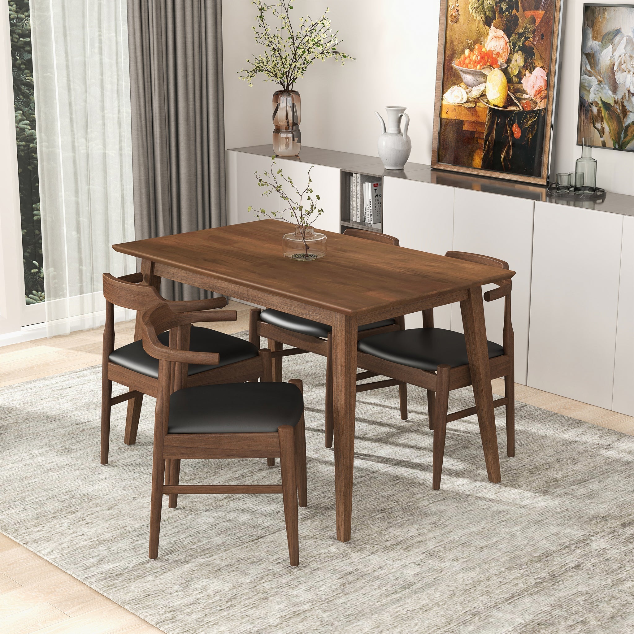 Ashcroft - Levi Modern Style Solid Wood Rectangular Dining Kitchen Table 47"