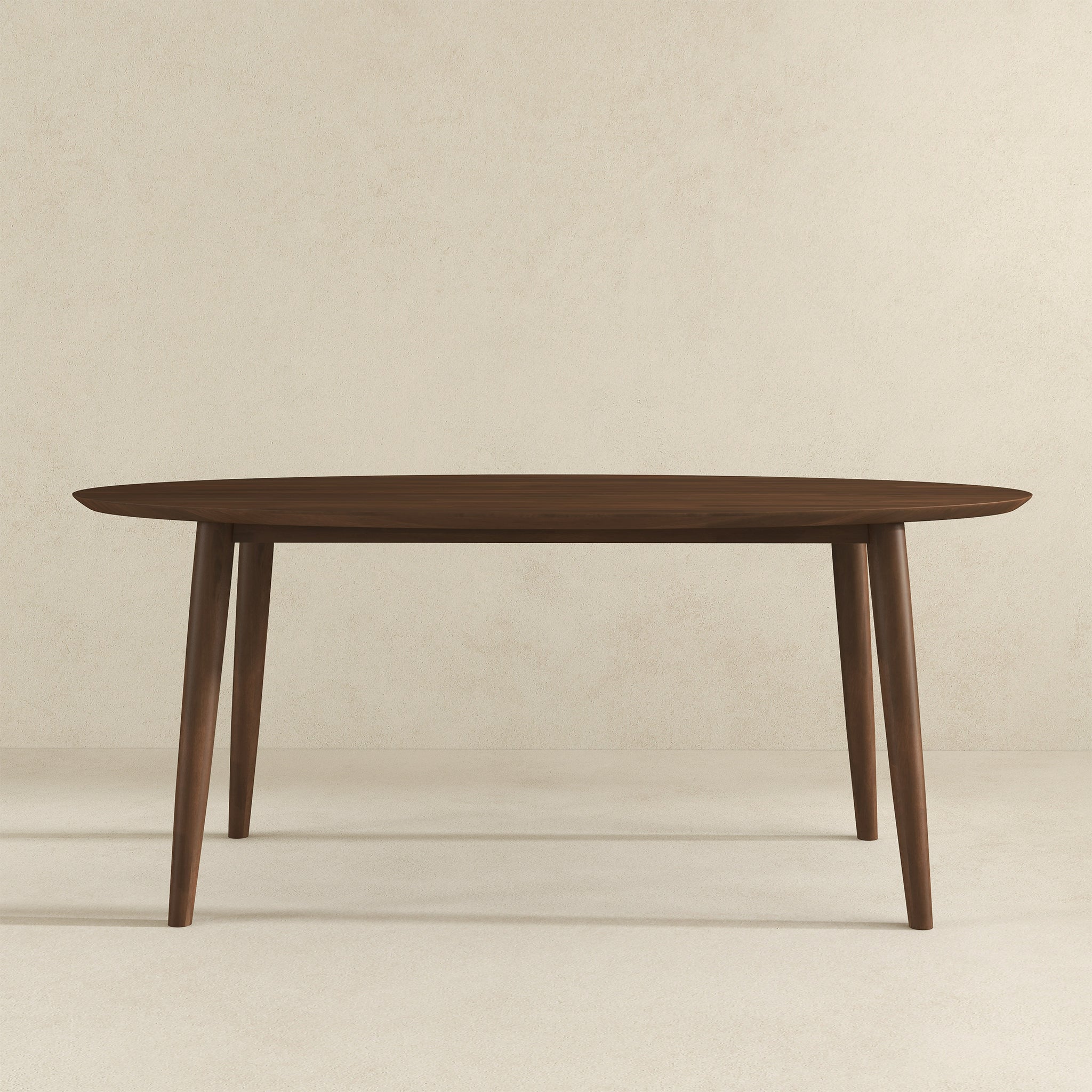 Ashcroft - Ada Mid-Century Modern Style Solid Wood Walnut Oval Dining Table