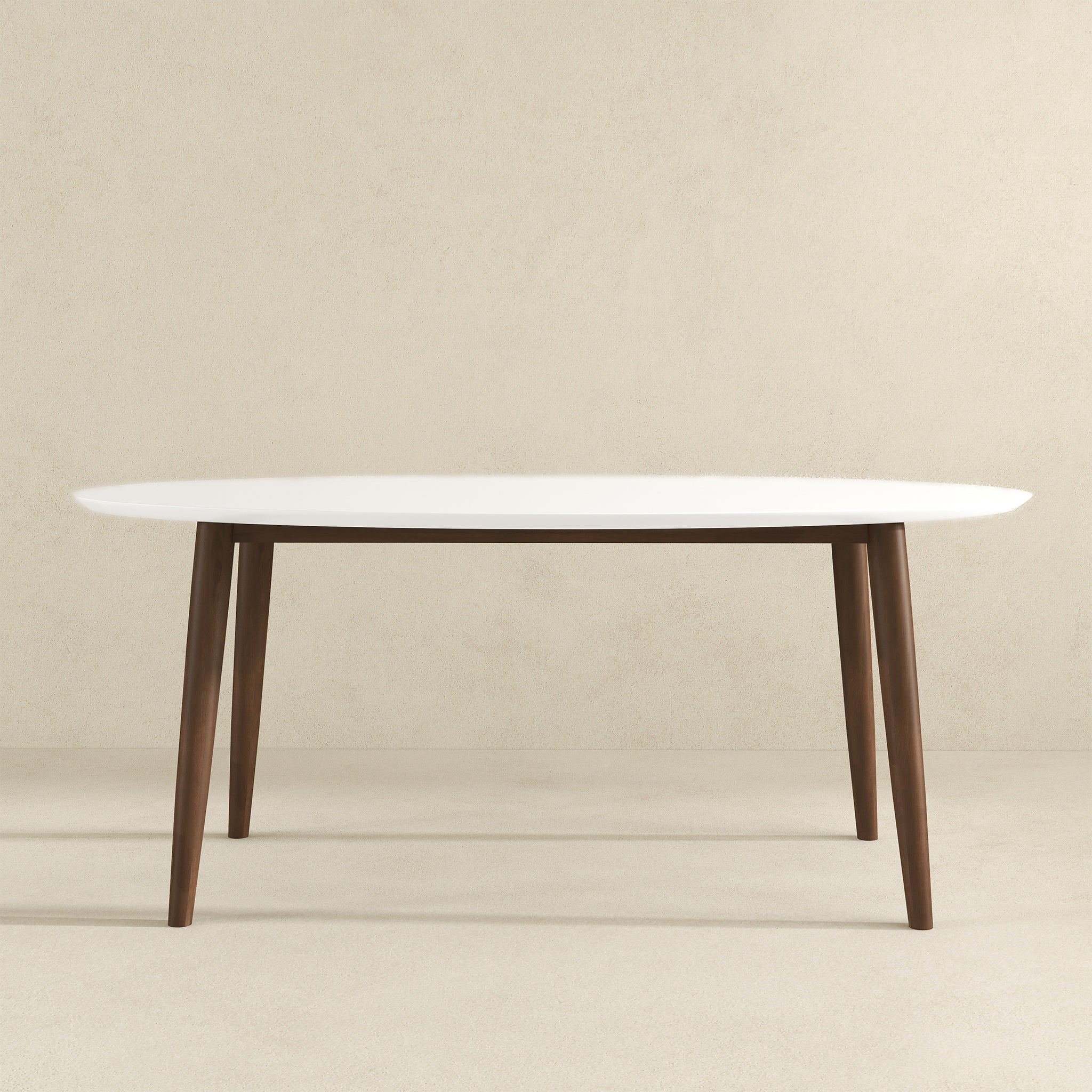 Ashcroft - Ada Mid-Century Modern Style Solid Wood Walnut Oval Dining Table