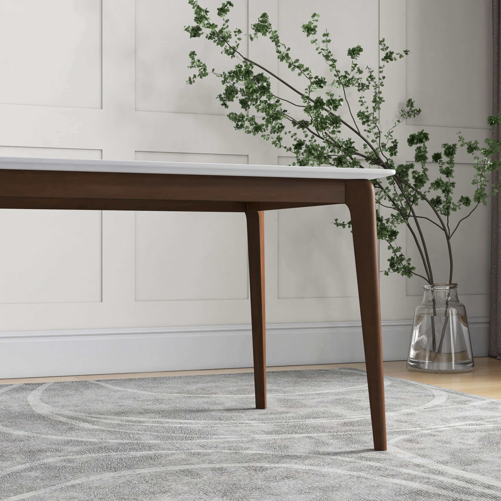 Ashcroft - Lindsey Solid Wood White Top Dining Table