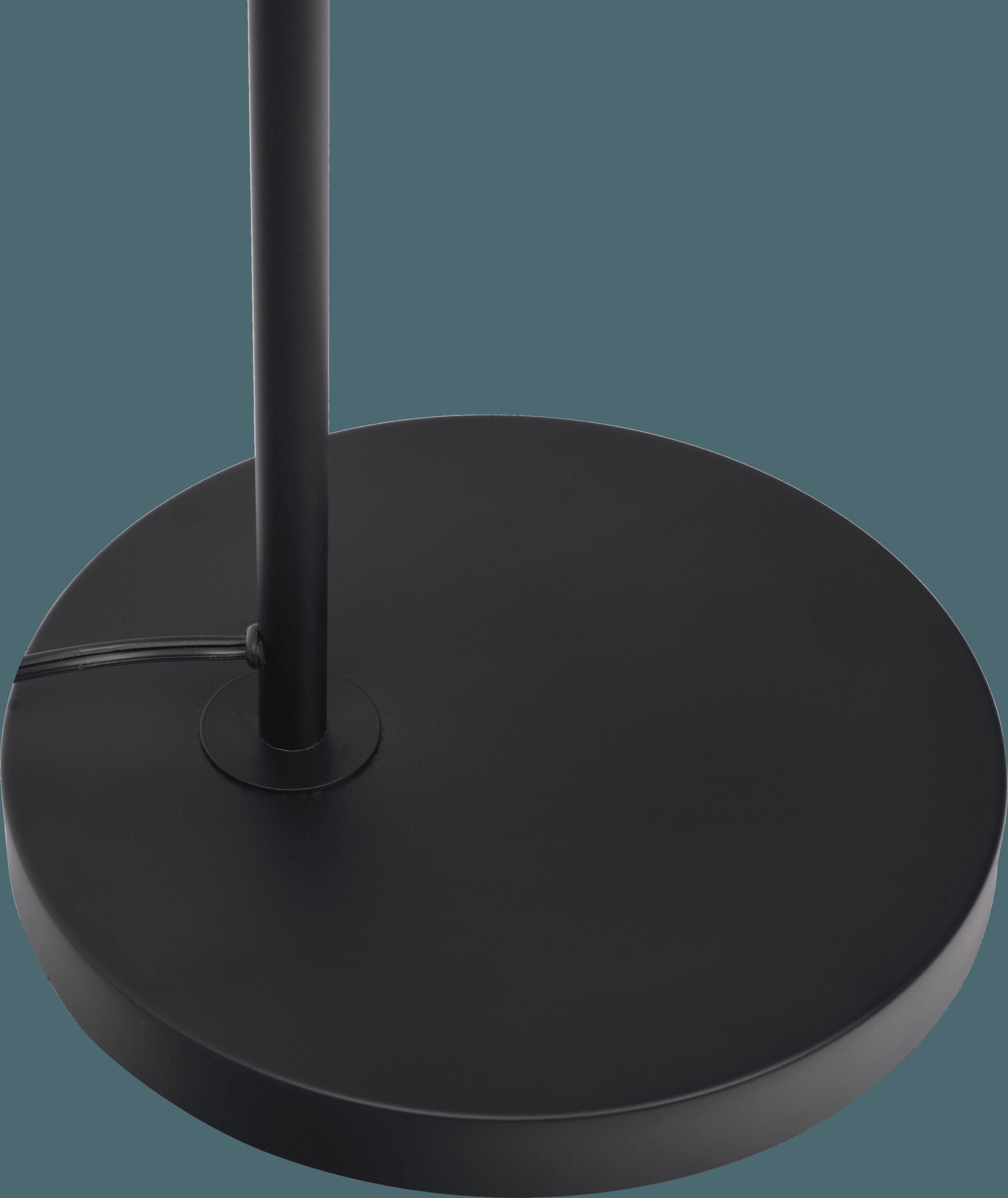 Ashcroft - Seoul Black Floor Lamp with Rotary Switch Wood Table Metal Base