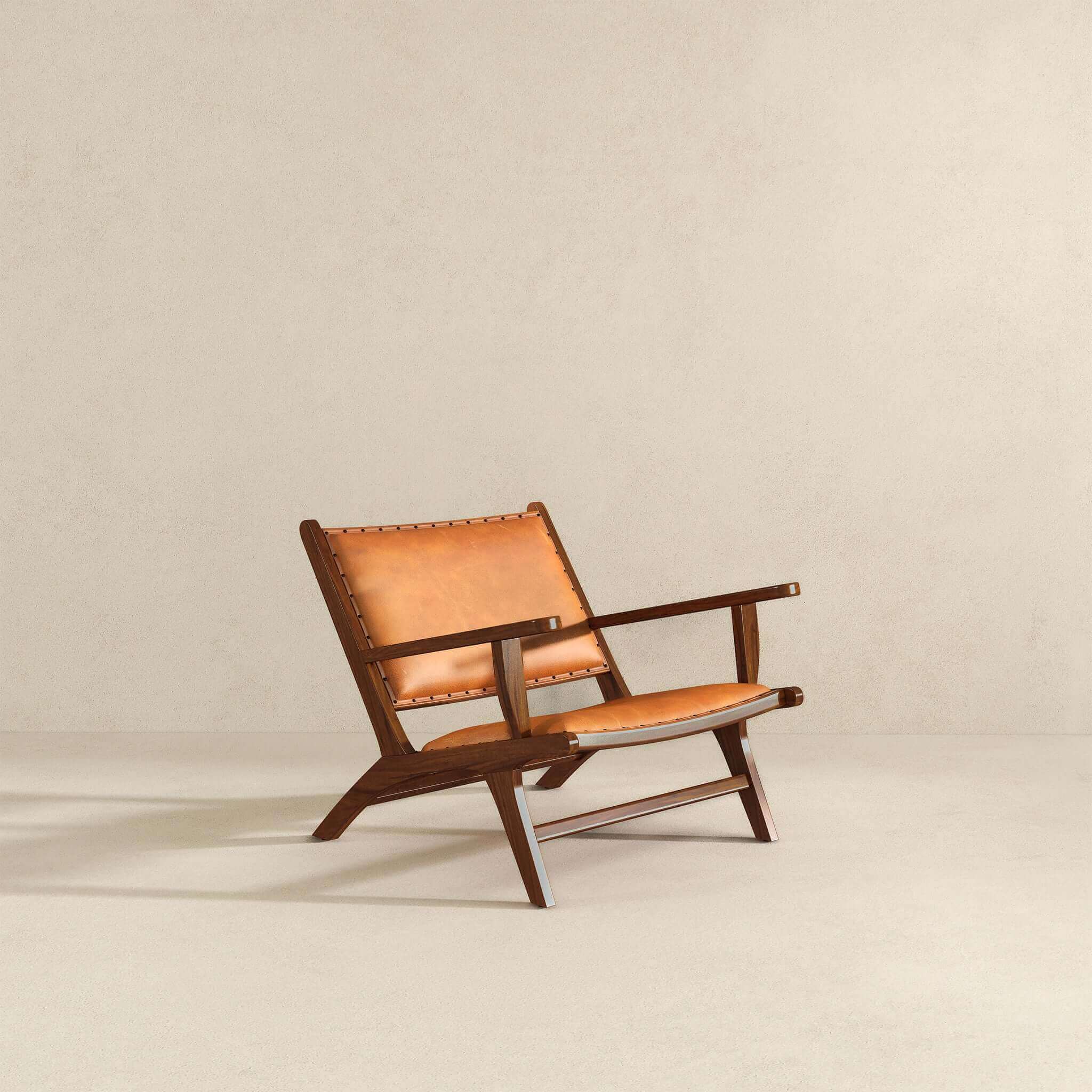 Ashcroft - Daniel Leather Arm Chair in Tan