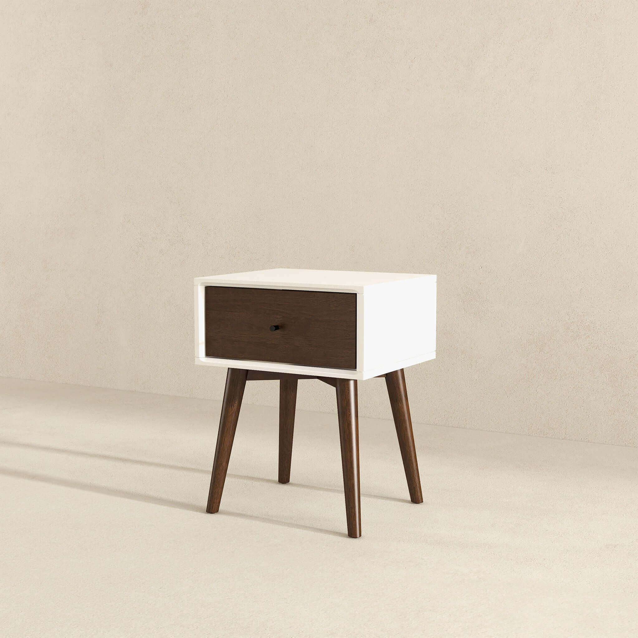 Ashcroft – Avery Solid Wood Nightstand with 1 Drawer - White