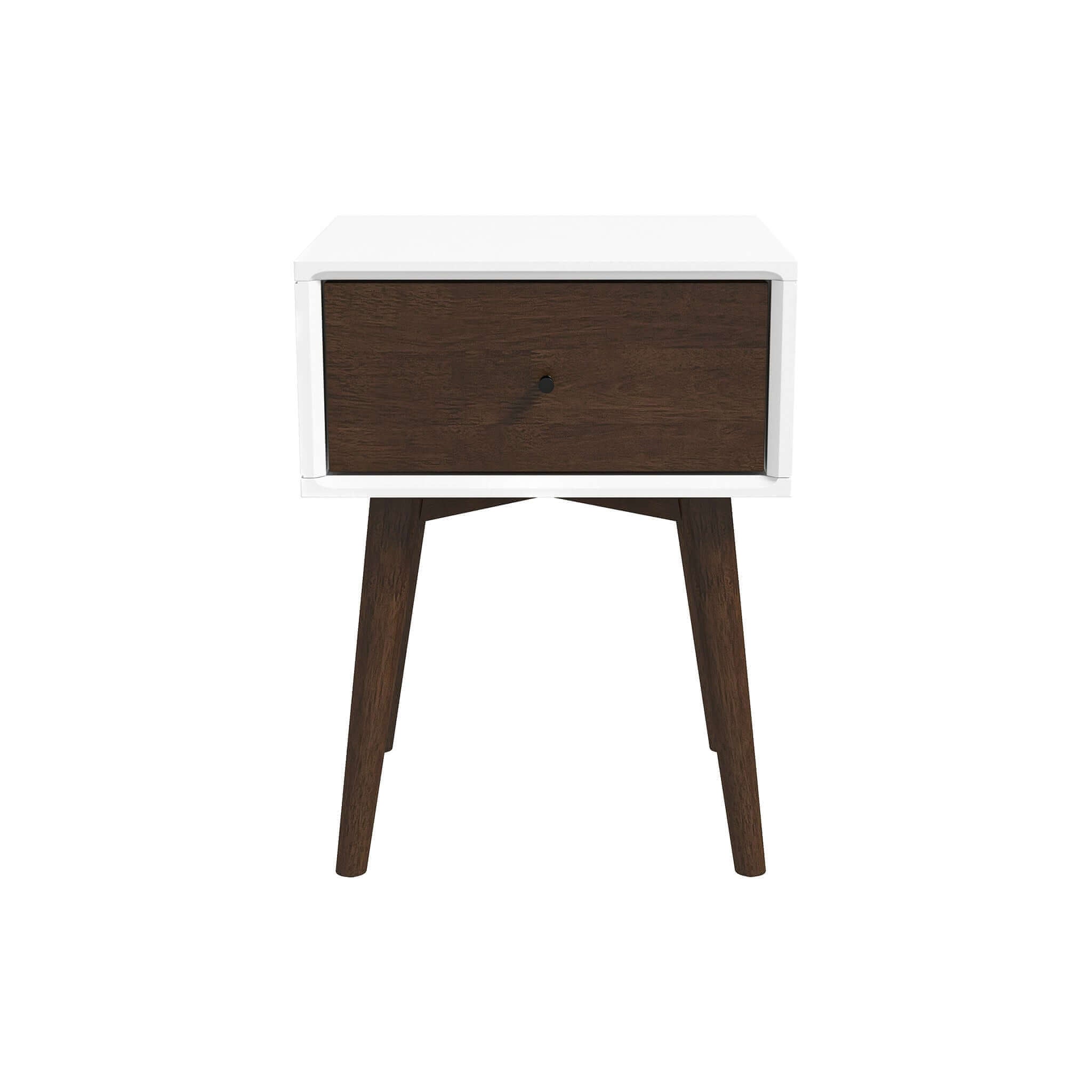 Ashcroft – Avery Solid Wood Nightstand with 1 Drawer - White