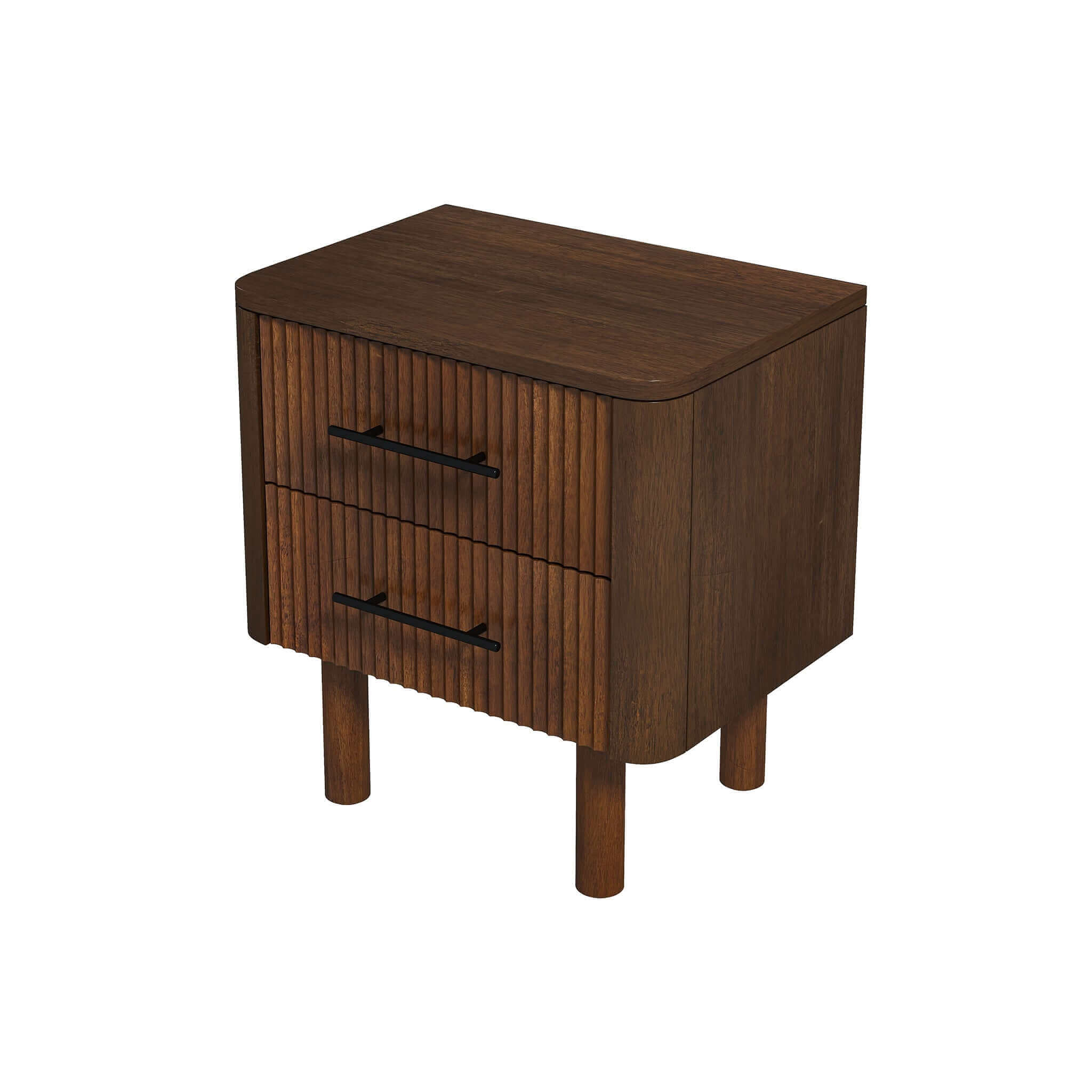 Ashcroft - Logan Mid-Century Modern Nightstand Bed Side Table with 2 Drawers in Walnut