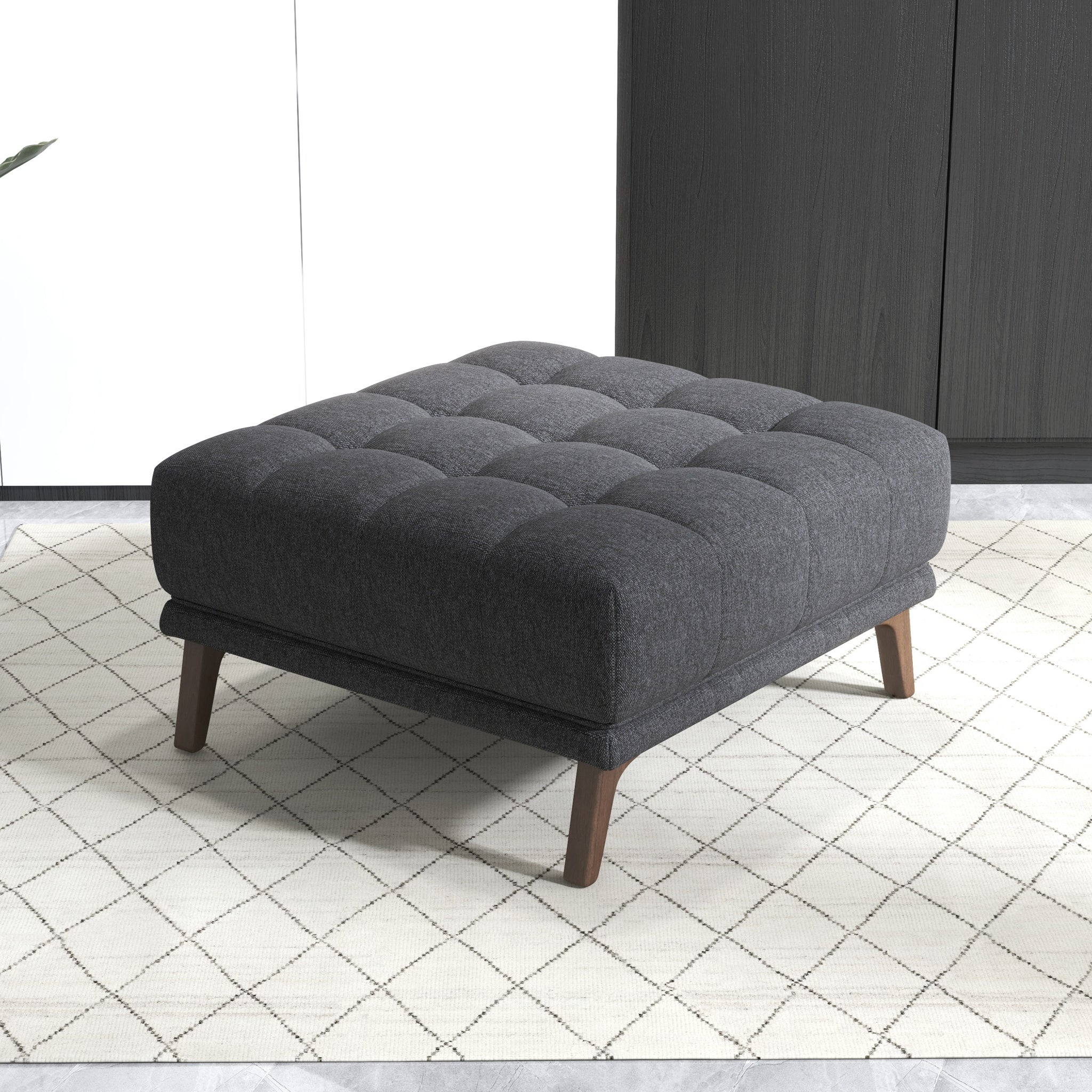 Ashcroft - Addison Square Upholstered Ottoman