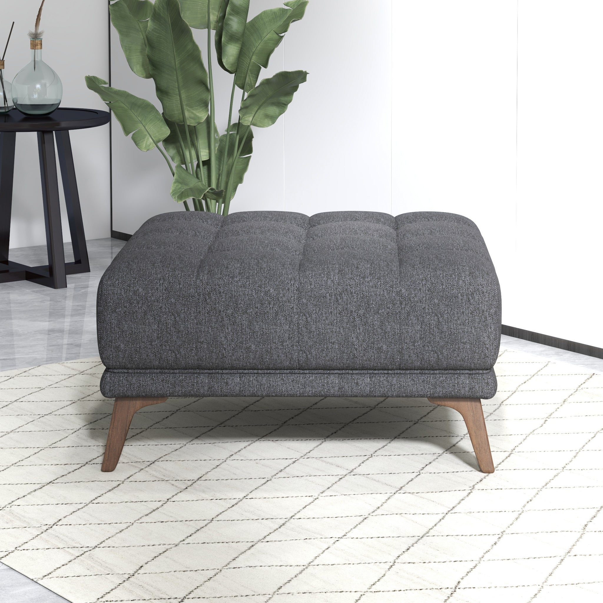 Ashcroft - Addison Square Upholstered Ottoman