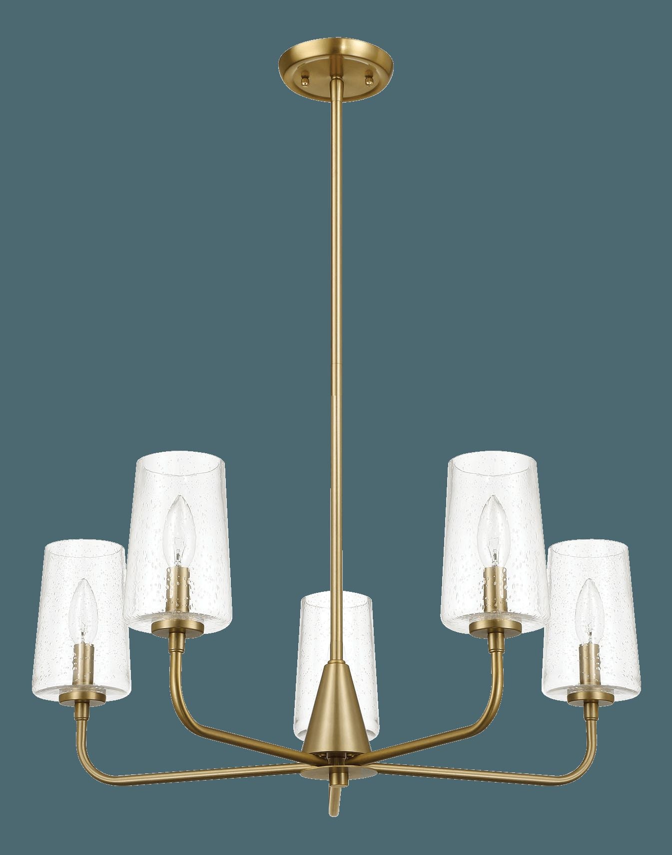 Ashcroft - Dazzle Five Lights Chandelier With Clear Seeded Glass in Satin Brass