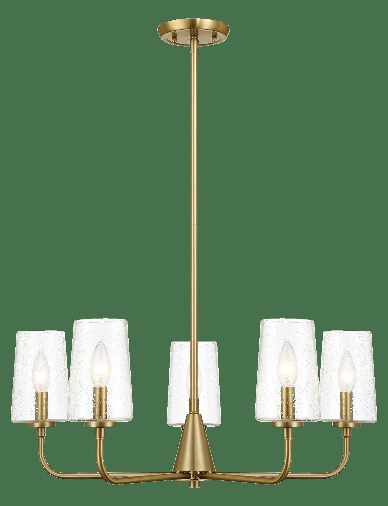 Ashcroft - Dazzle Five Lights Chandelier With Clear Seeded Glass in Satin Brass