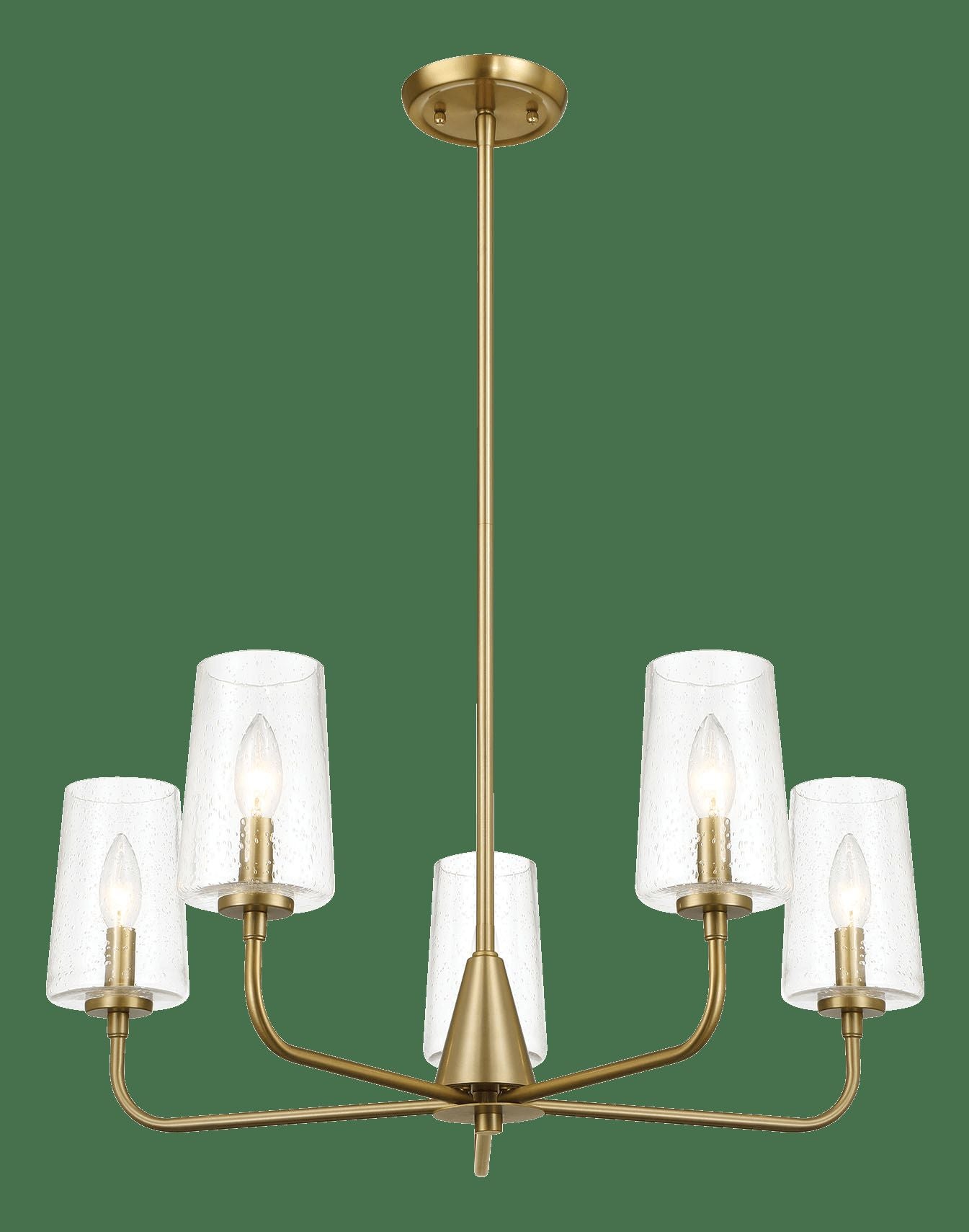 Ashcroft - Dazzle Five Lights Chandelier With Clear Seeded Glass in Satin Brass