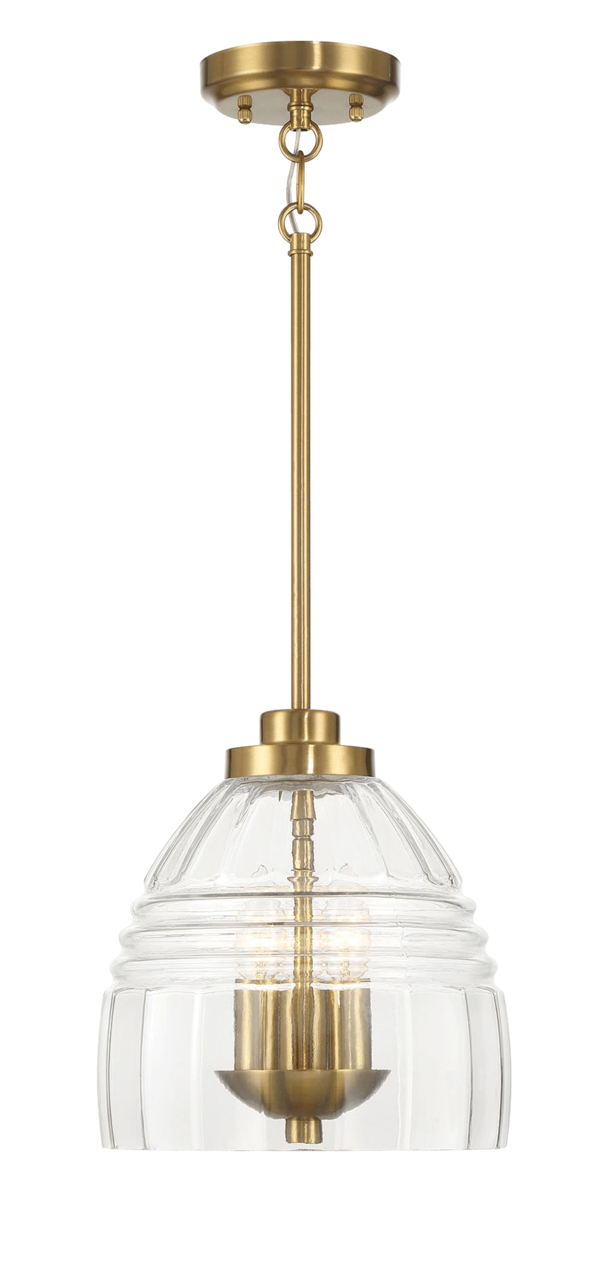 Ashcroft - Ember Three Candle Lights Chain Pendant With Clear Glass - Satin Brass
