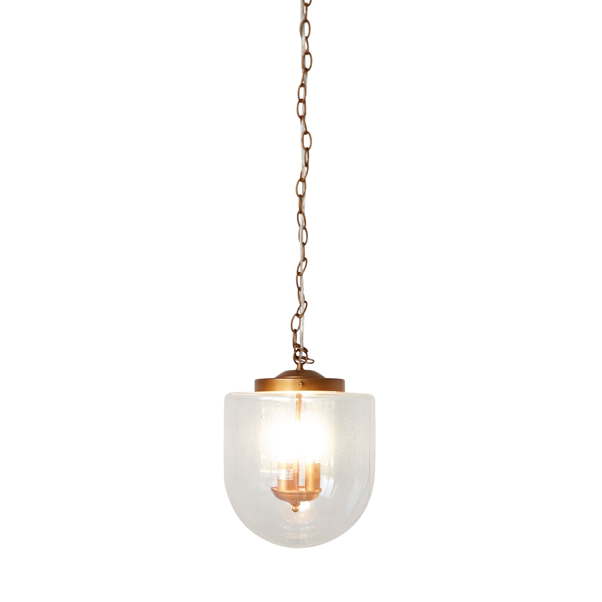 Ashcroft - Delphi Pendant Lamp in Coarse Gold and Clear Glass