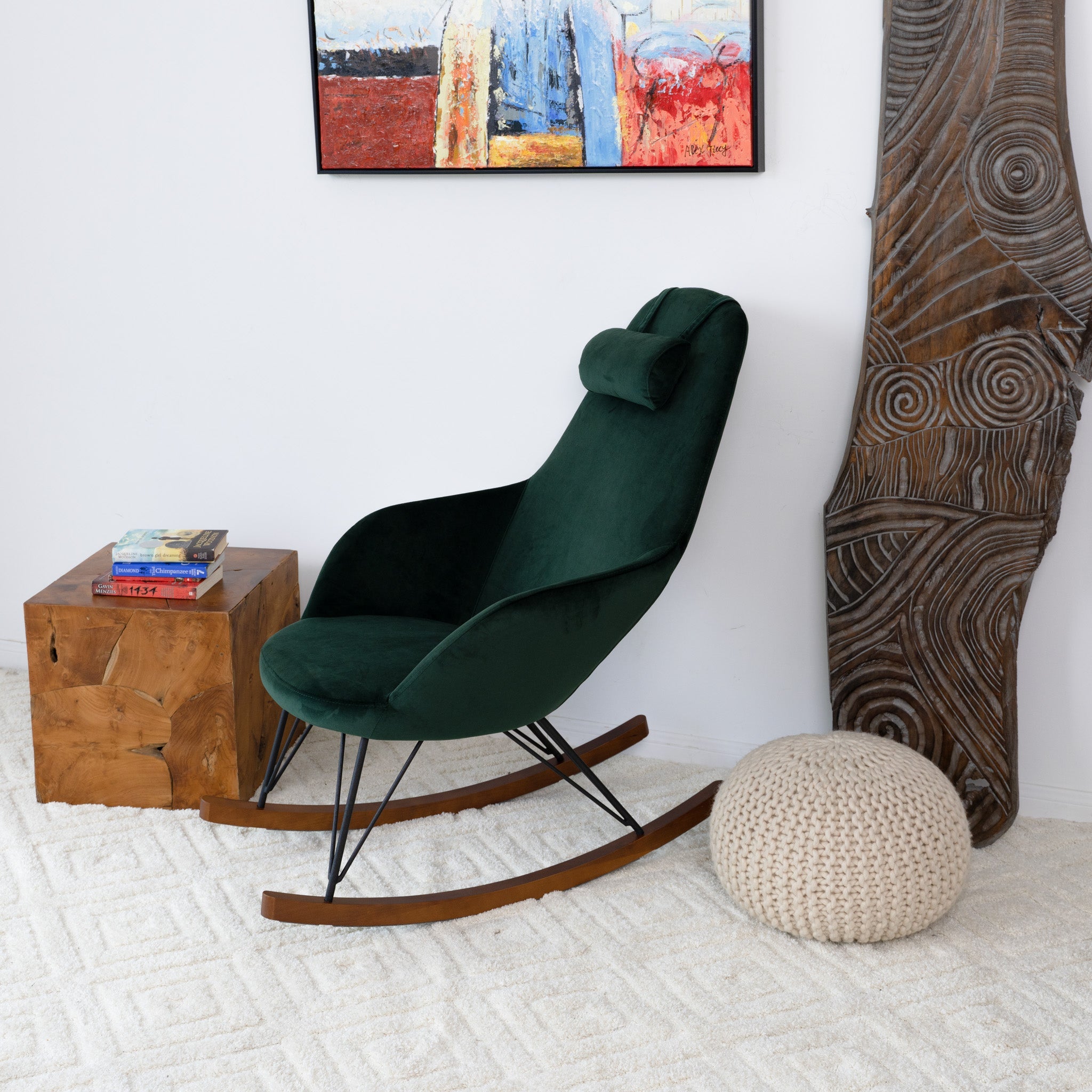 Ashcroft - Chloe Mid-Century Modern Rocker Livingroom And Bedroom Chair