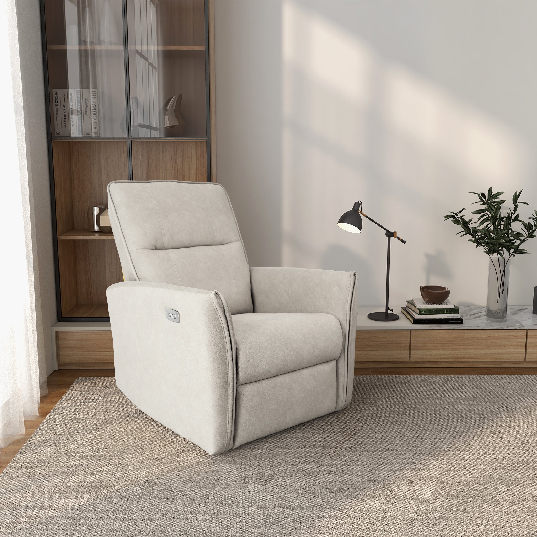 Ashcroft - Asheville Suede Recliner Chair