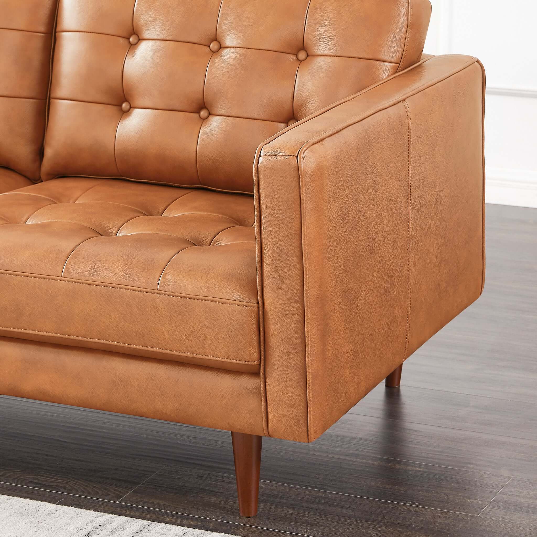 Ashcroft - Lucco Genuine Leather Sectional