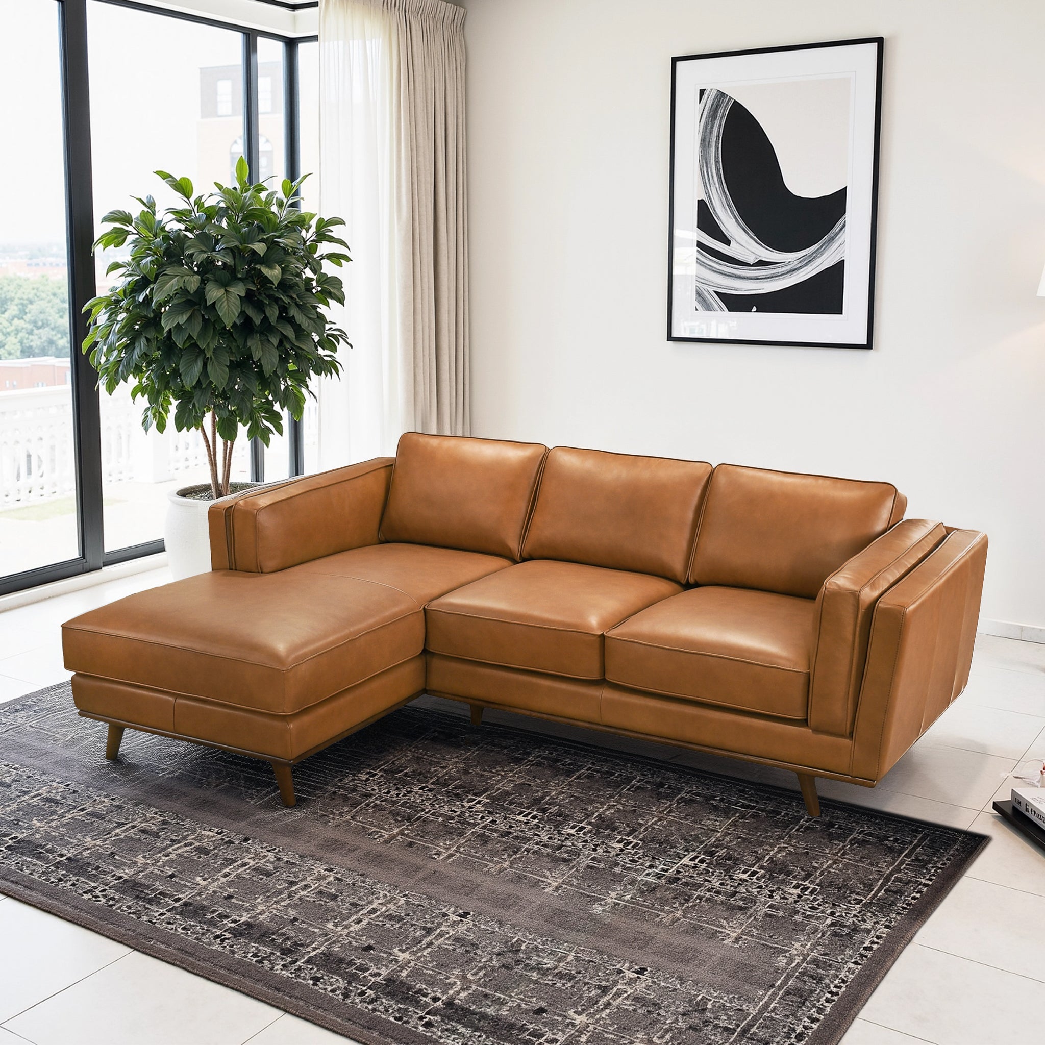Ashcroft - Chase Genuine Leather Sectional