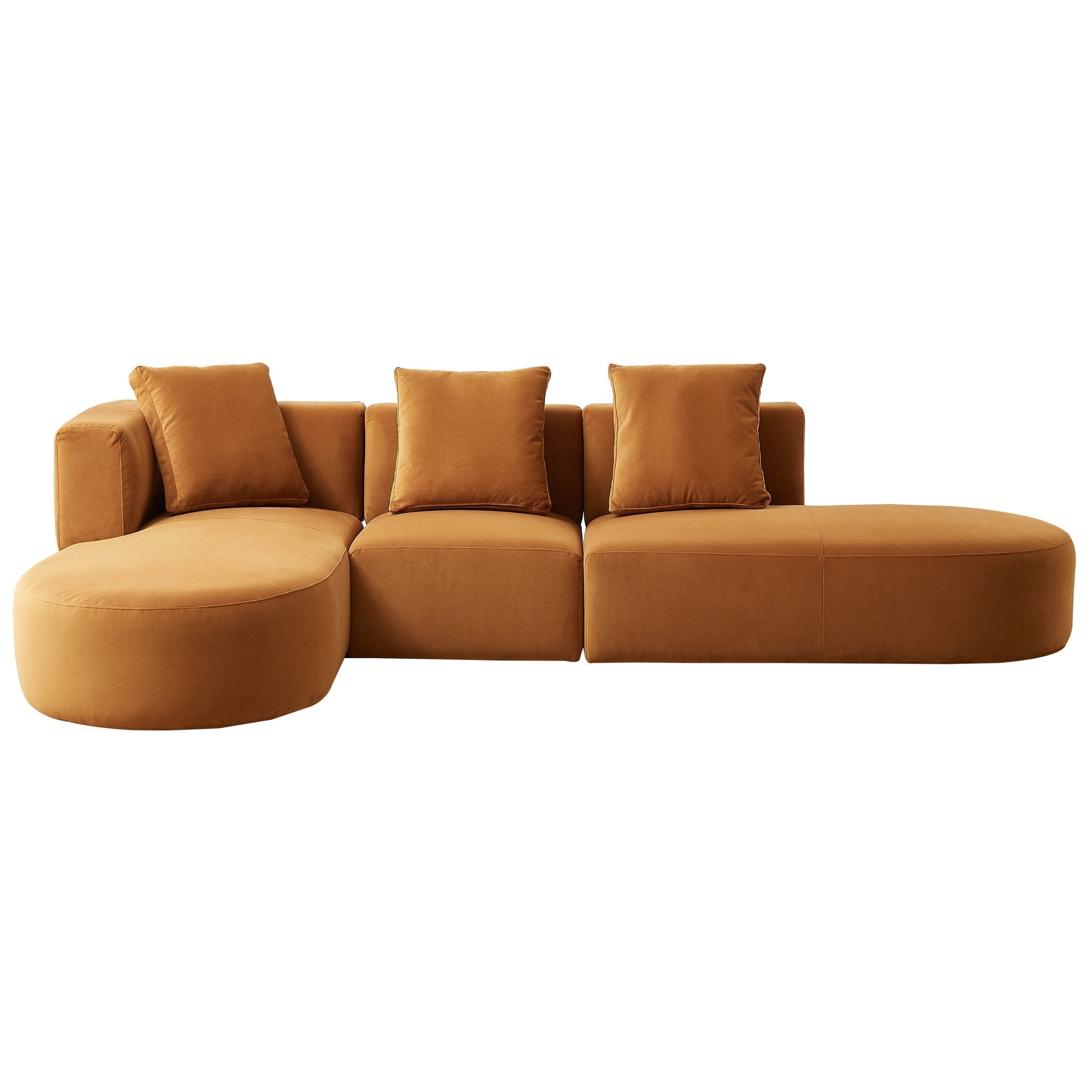 Ashcroft - Orby Velvet Sectional Sofa