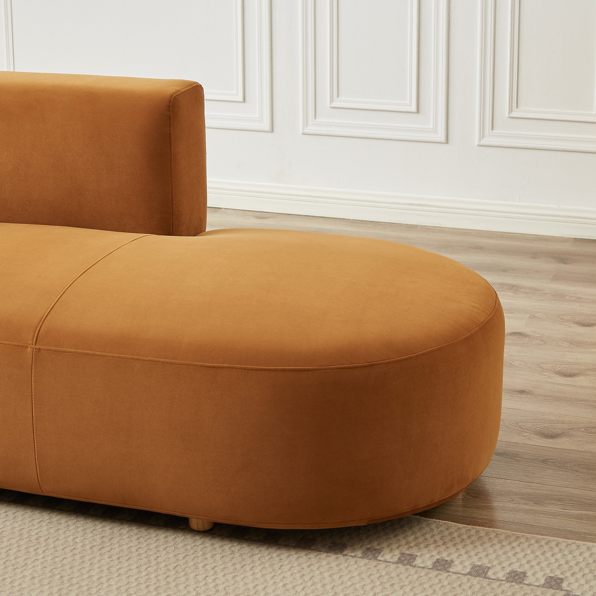 Ashcroft - Orby Velvet Sectional Sofa