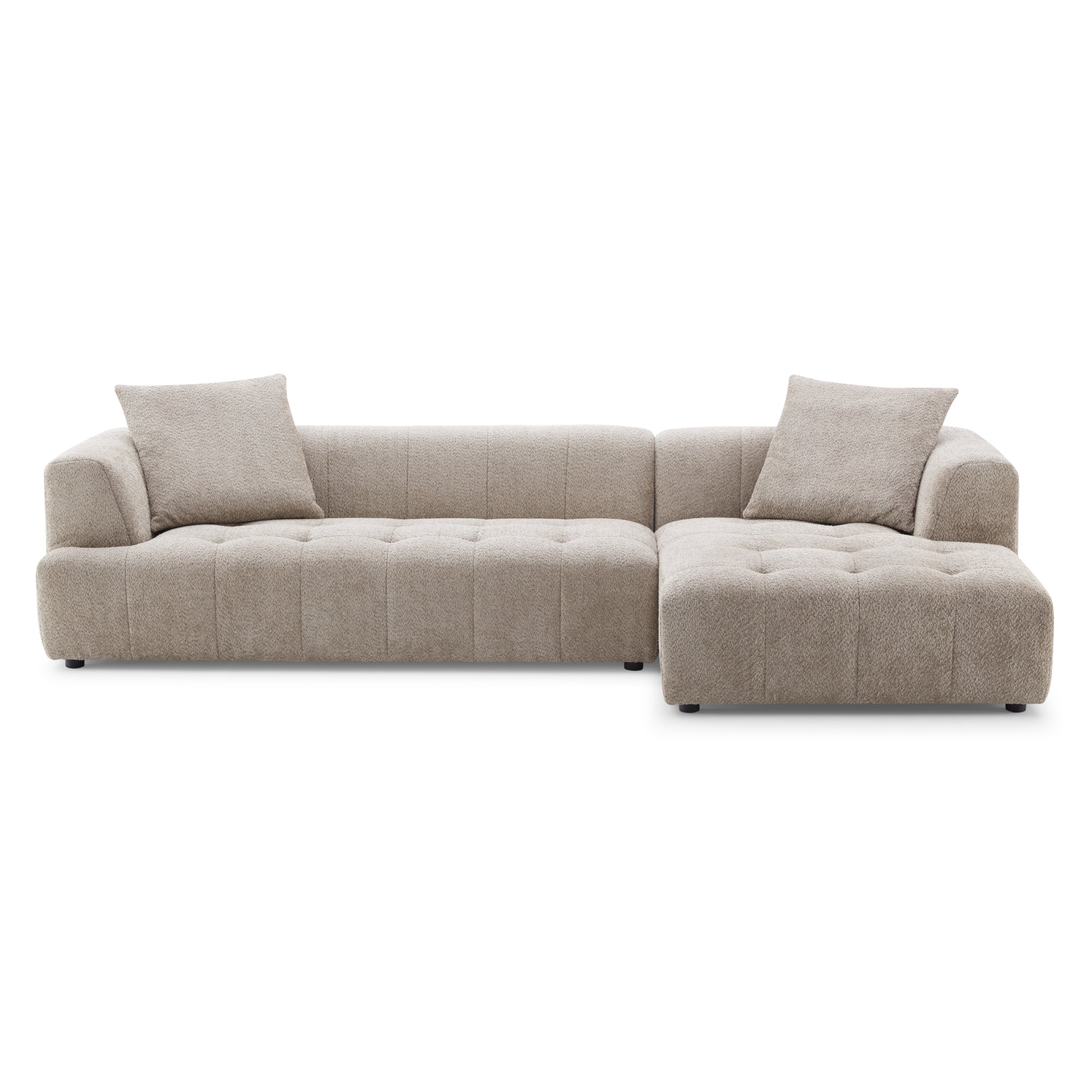 Ashcroft - Kaynes Right Boucle Sectional Sofa