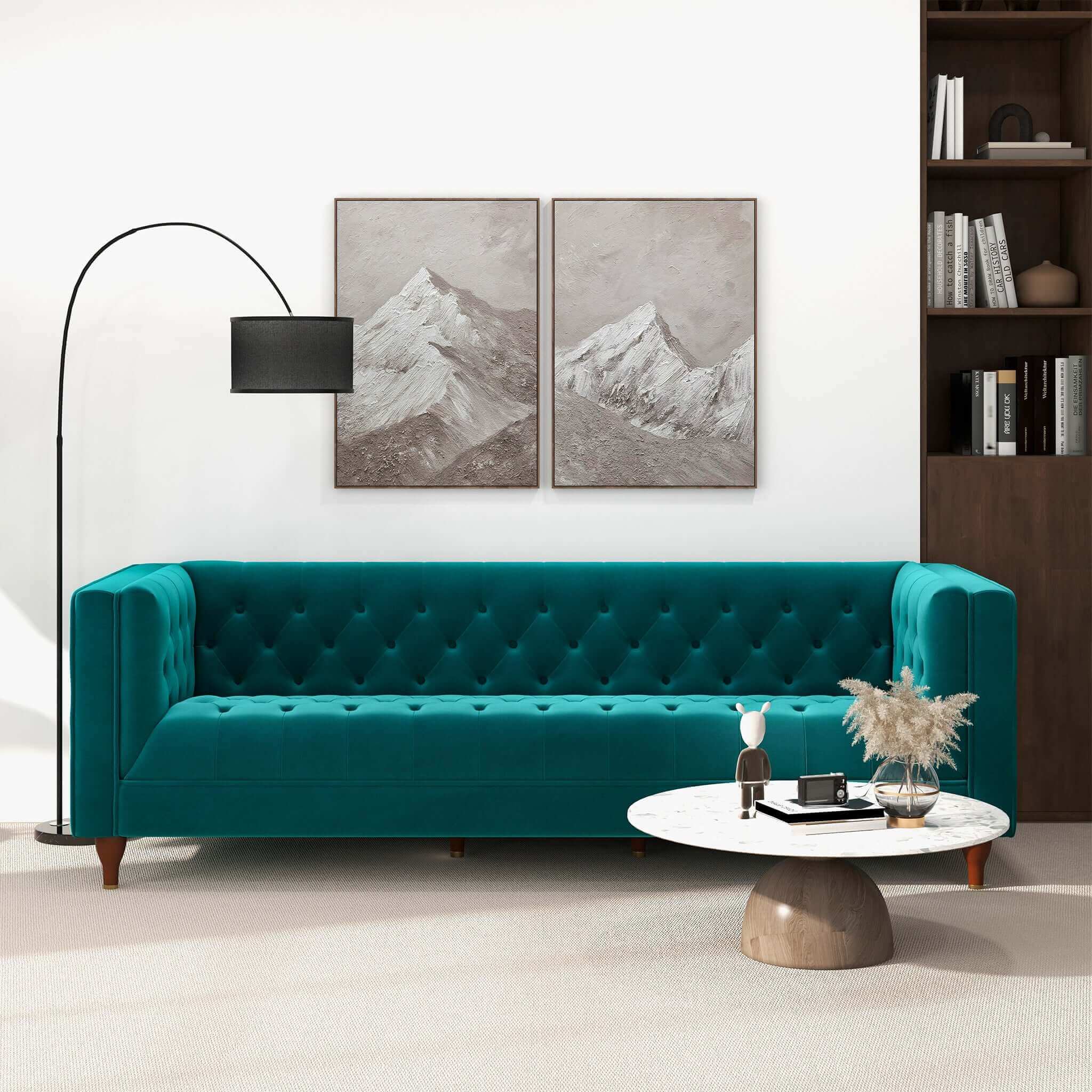 Ashcroft - Evelyn Mid-Century Modern Luxury Chesterfield Sofa