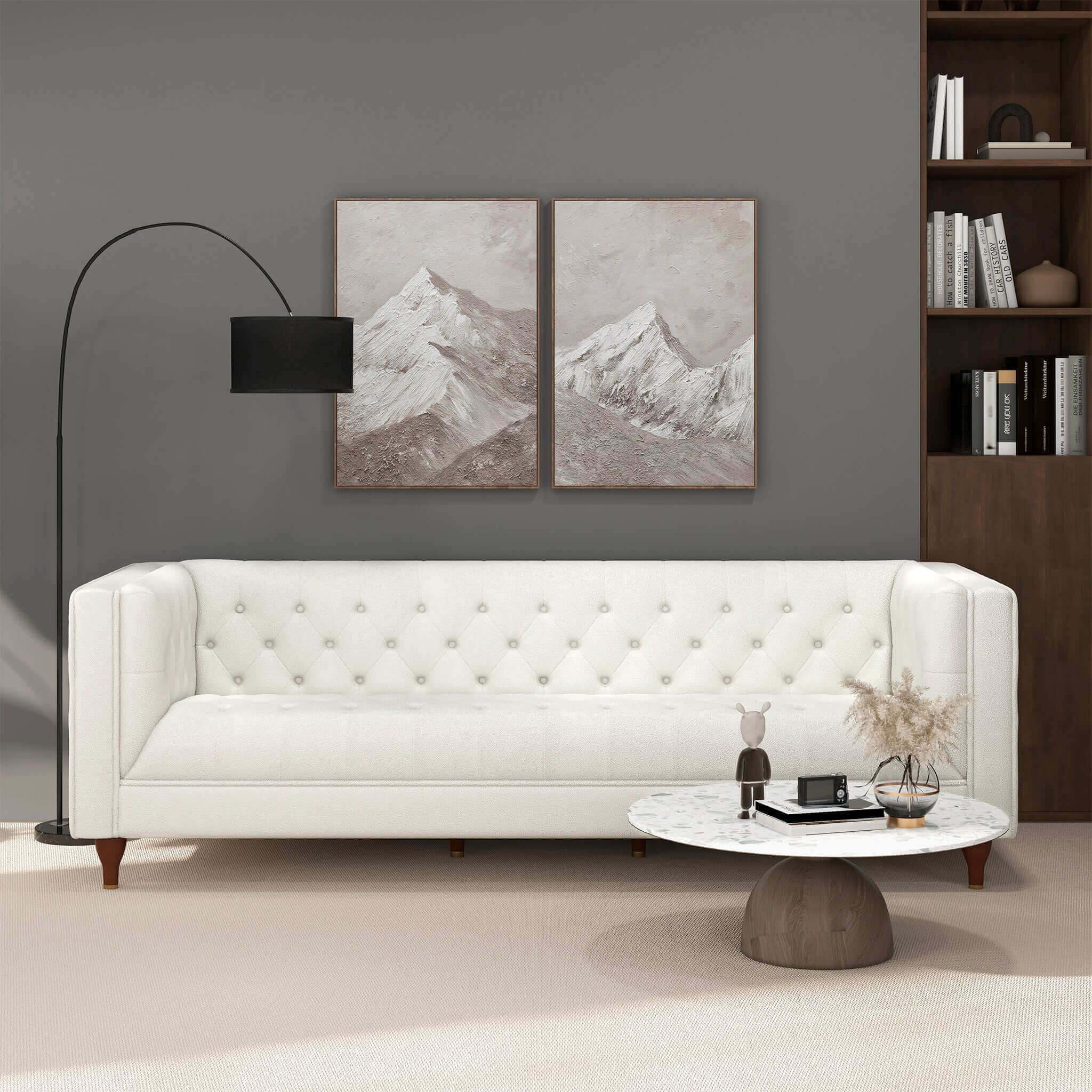Ashcroft - Evelyn Mid-Century Modern Luxury Chesterfield Sofa