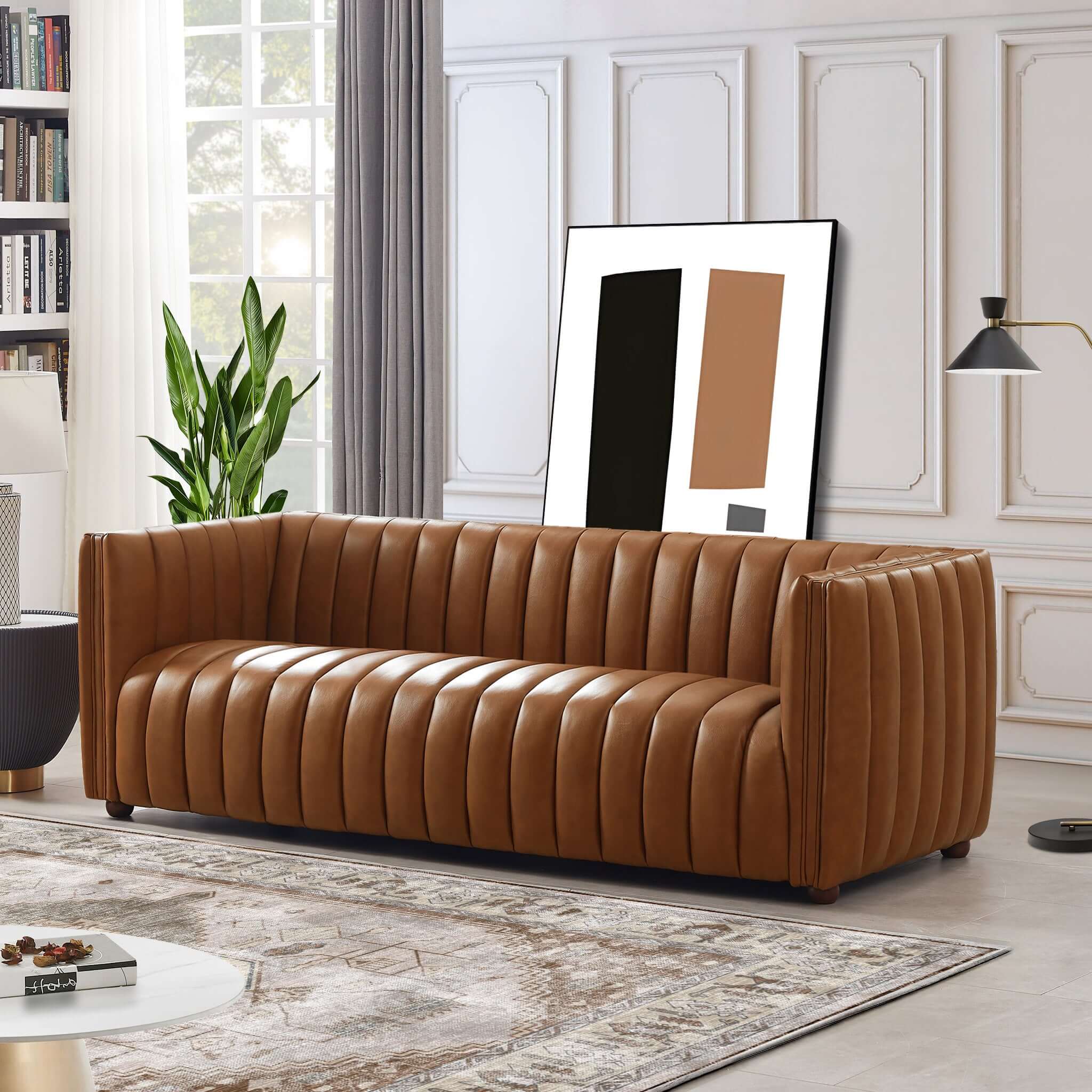 Ashcroft - April Mid-Century Modern Luxury Tight Back Boucle Couch