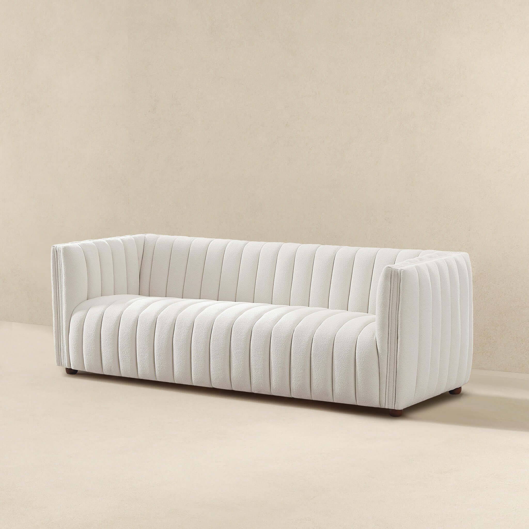 Ashcroft - April Mid-Century Modern Luxury Tight Back Boucle Couch