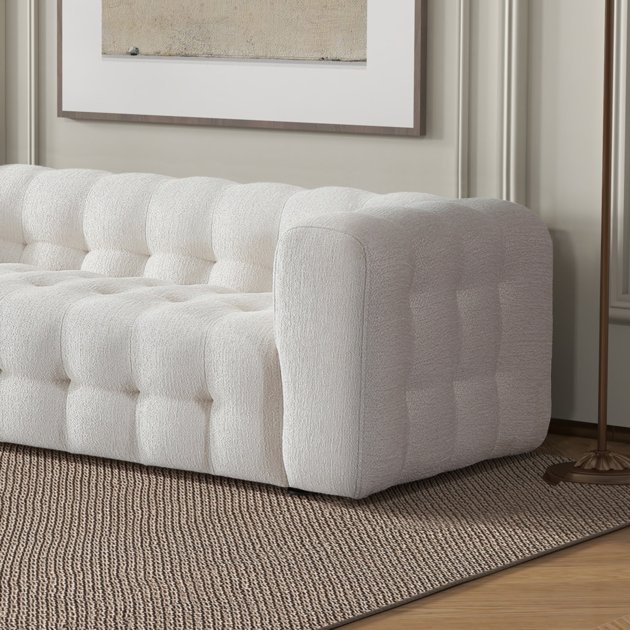 Ashcroft - Eden Modern Tufted Chesterfield Boucle Fabric Sofa