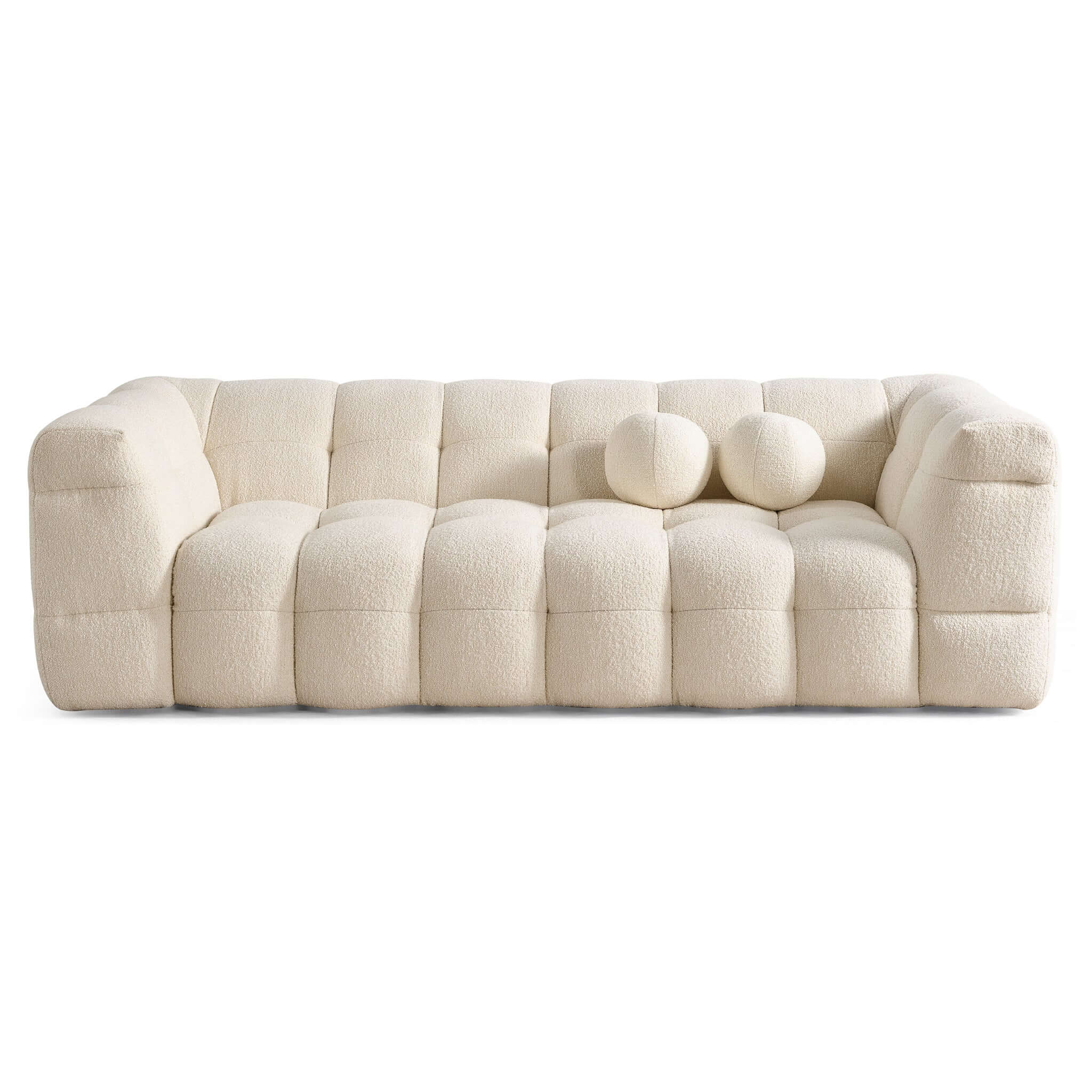 Ashcroft - Alana Tufted Boucle Sofa in Ivory