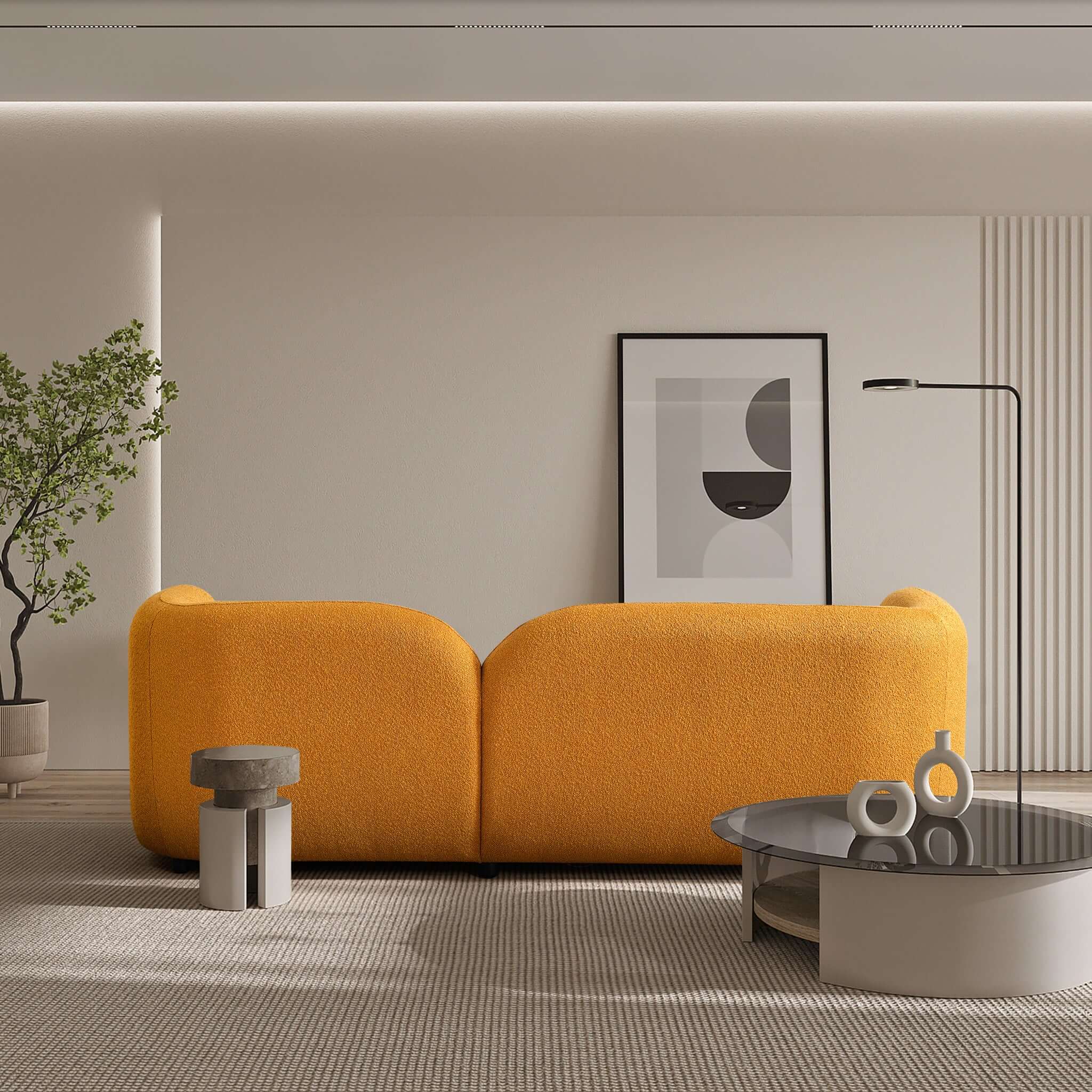Ashcroft - Donna Japandi Style Boucle Sofa