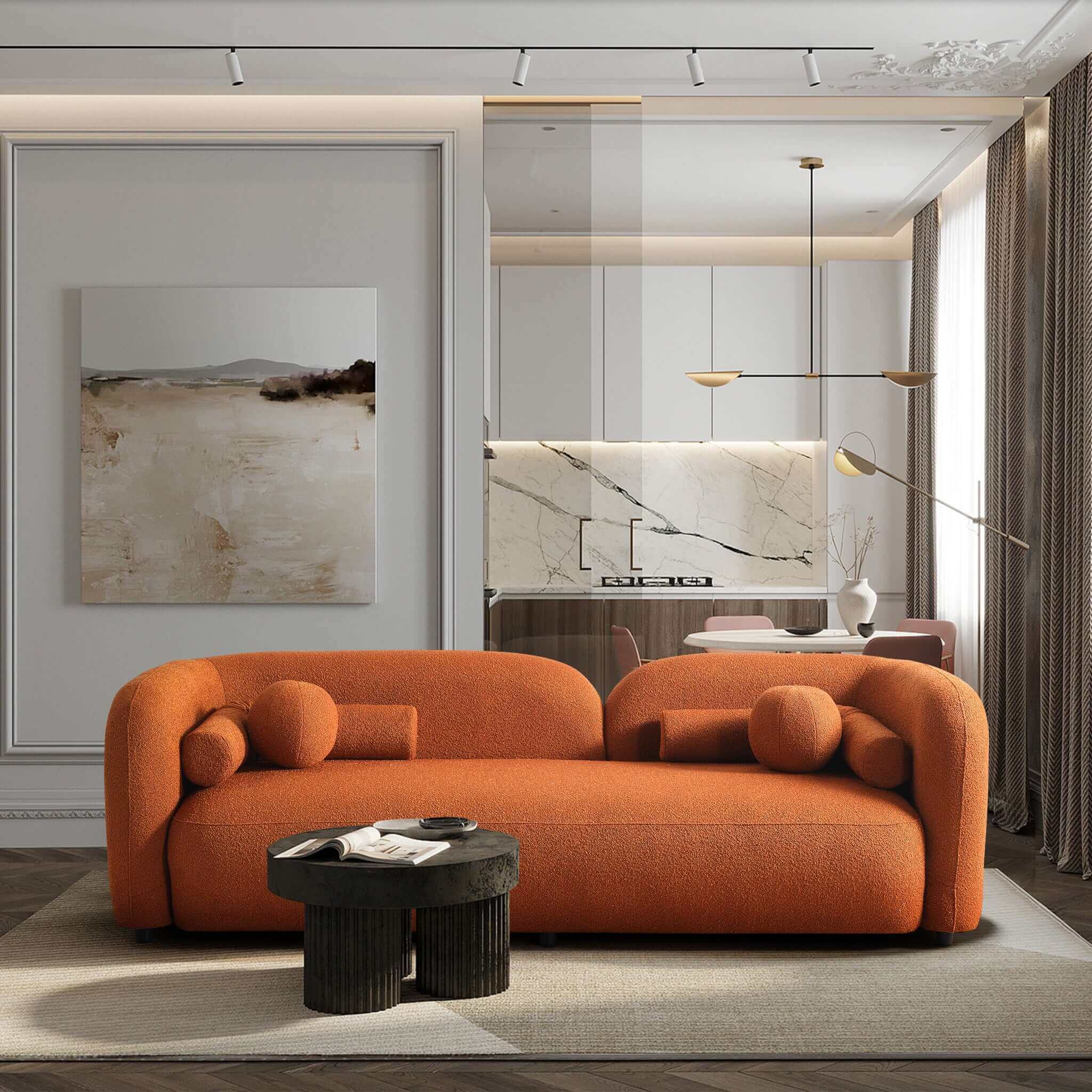 Ashcroft - Donna Japandi Style Boucle Sofa