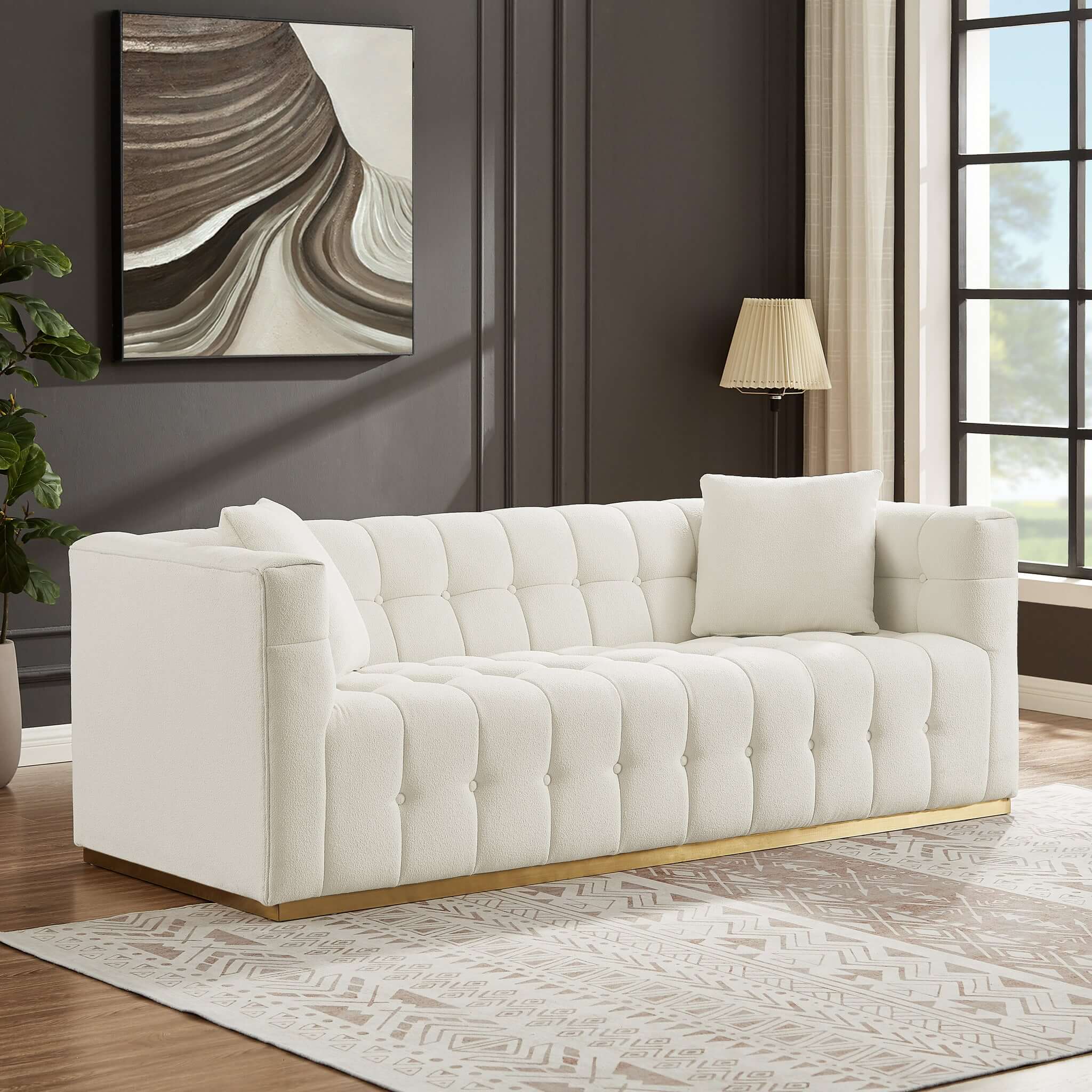 Ashcroft - Eleanor Boucle Sofa in Beige