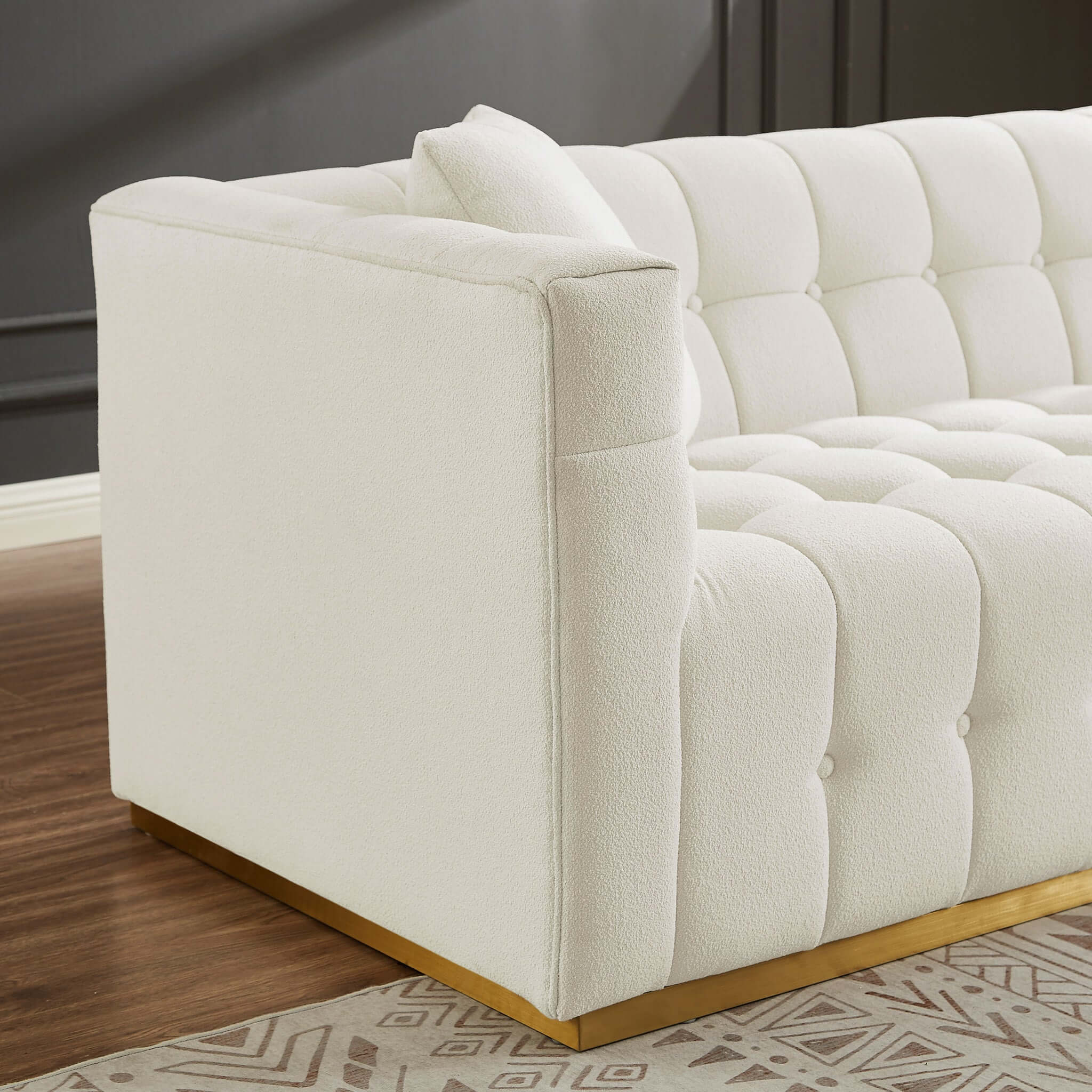 Ashcroft - Eleanor Boucle Sofa in Beige